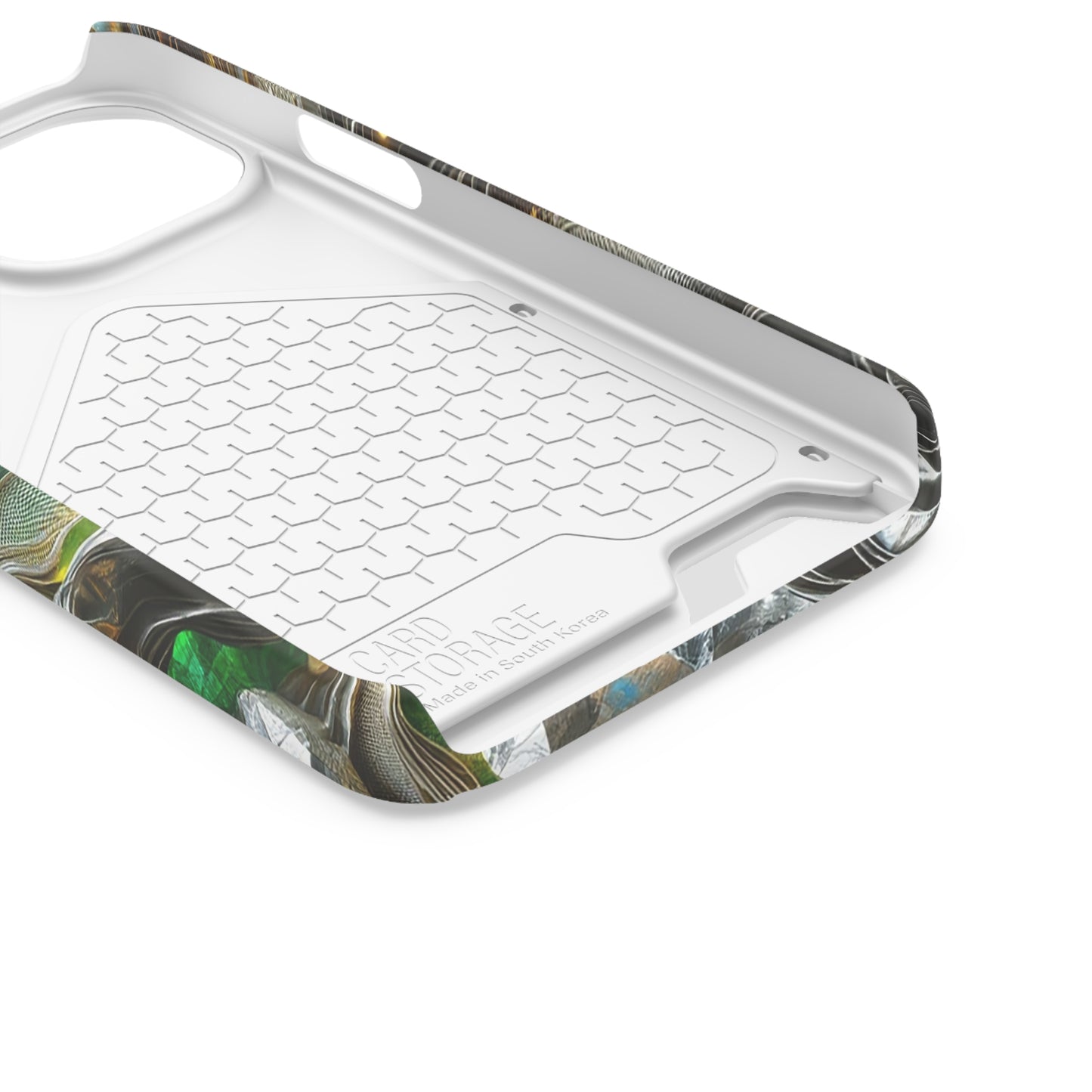 Phone Case with Card Holder - Chromatic Ribbons ©2024