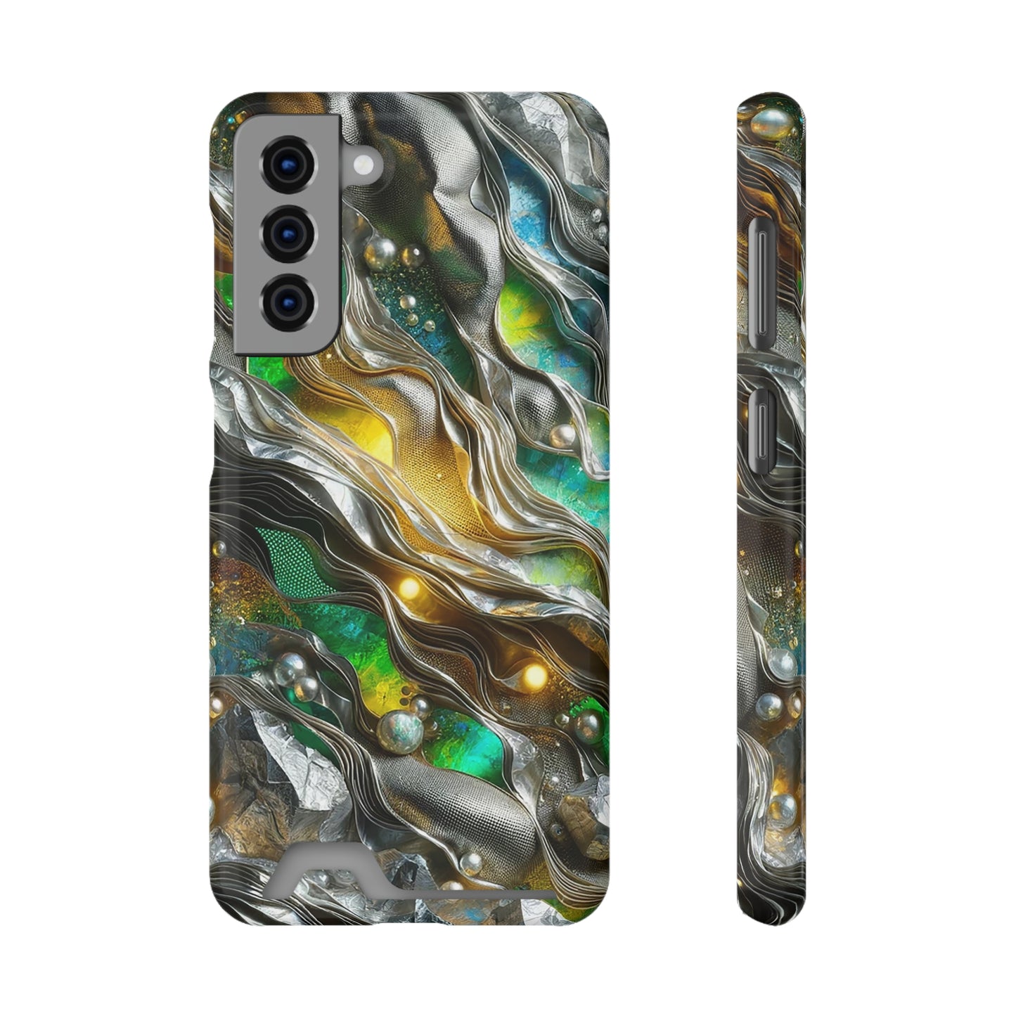Phone Case with Card Holder - Chromatic Ribbons ©2024