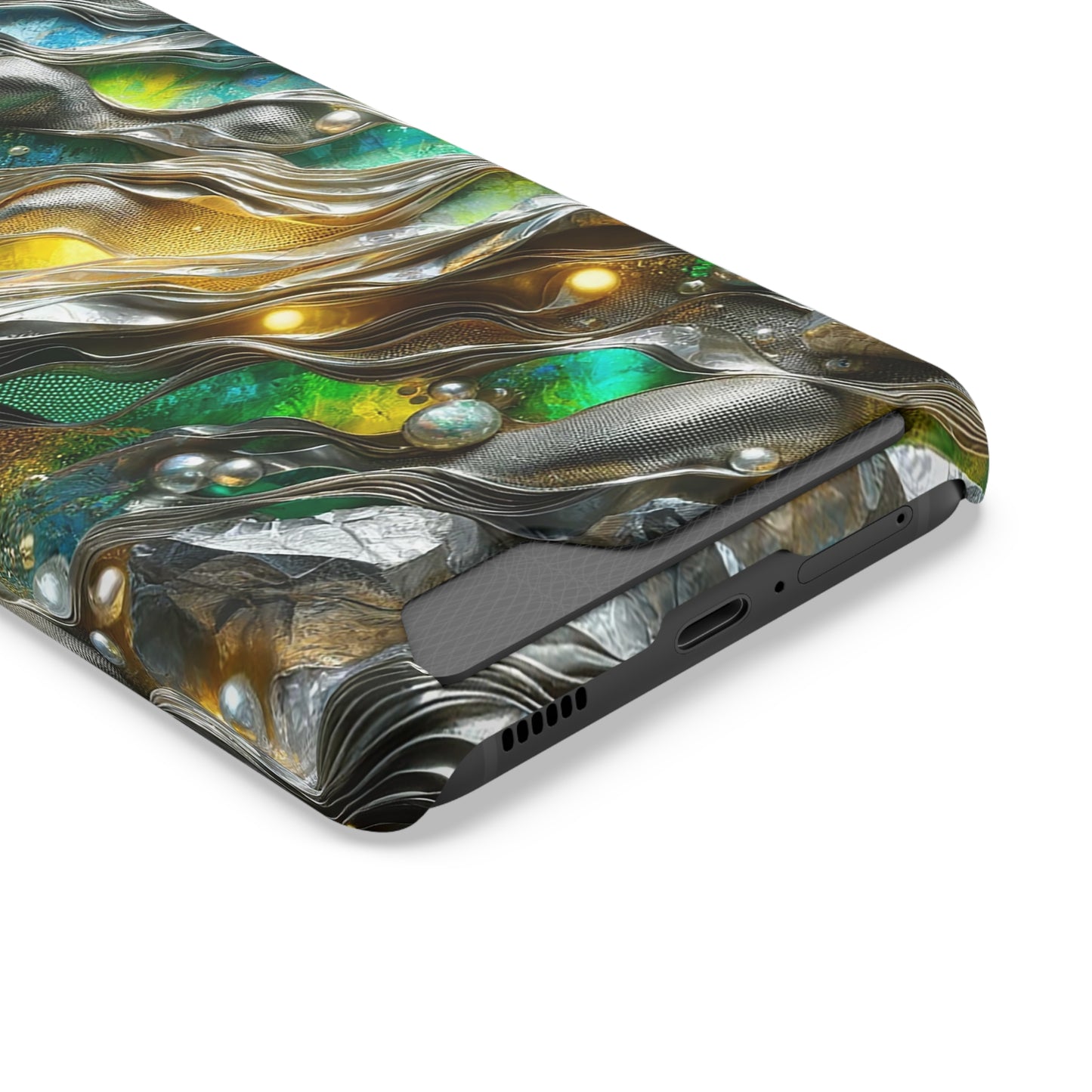 Phone Case with Card Holder - Chromatic Ribbons ©2024