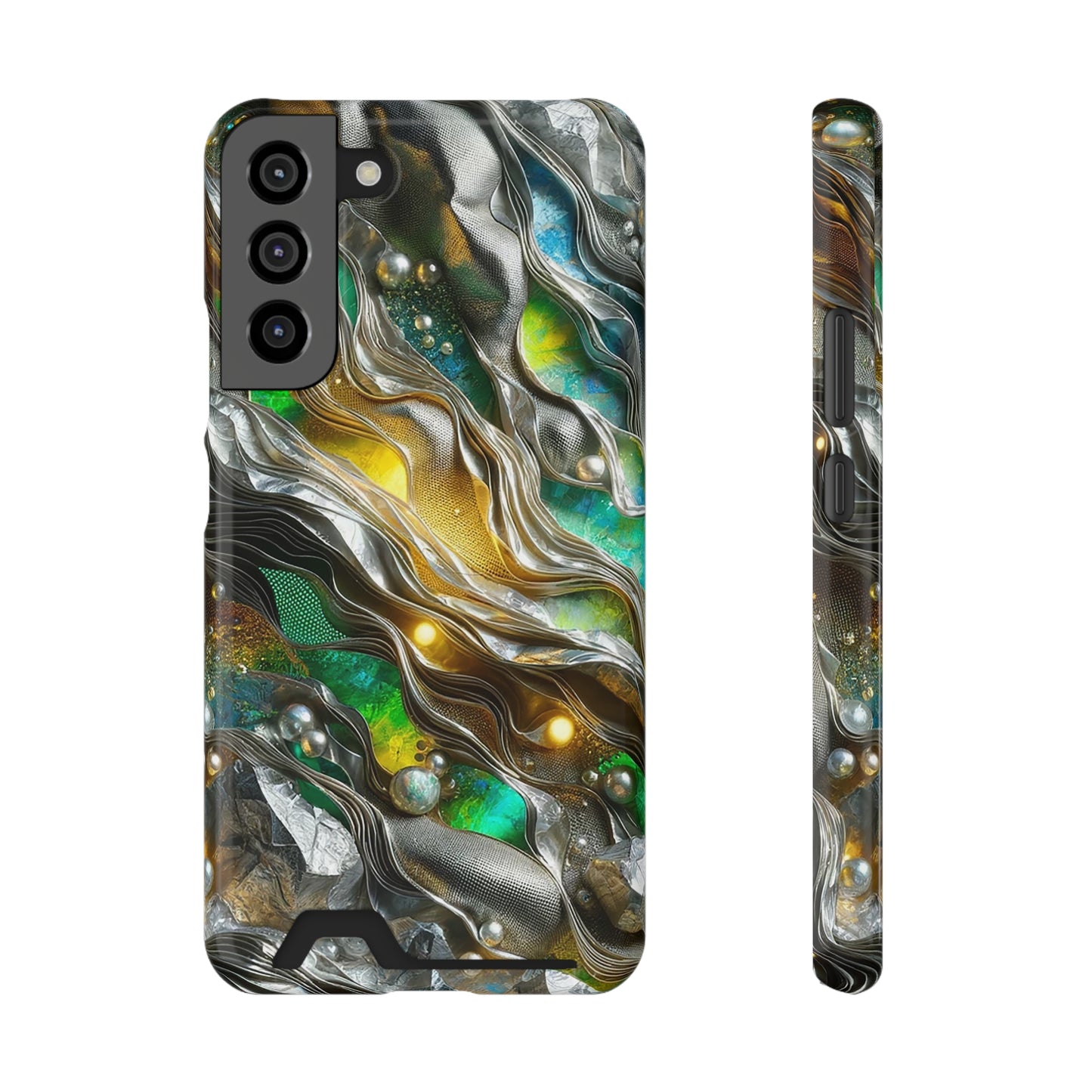 Phone Case with Card Holder - Chromatic Ribbons ©2024