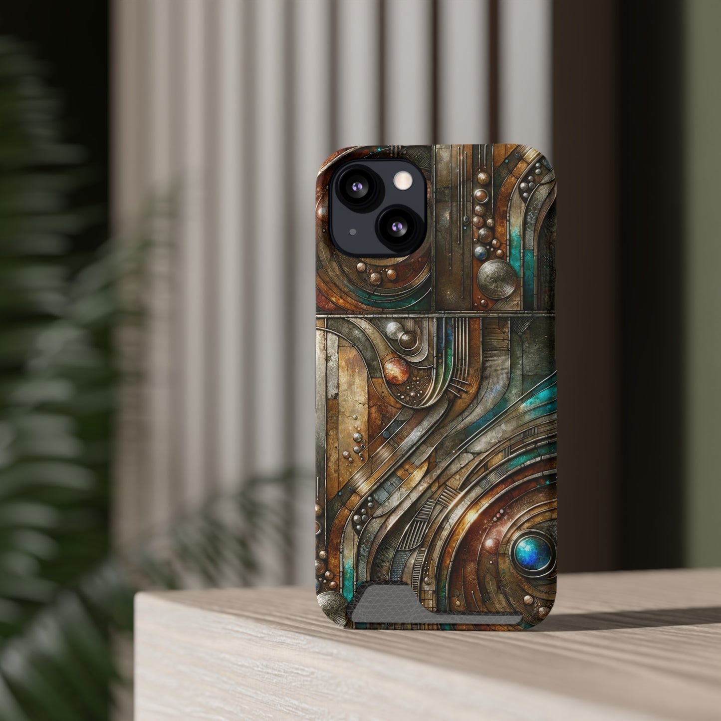 Phone Case with Card Holder - Chromatic Reverie 1 ©2024