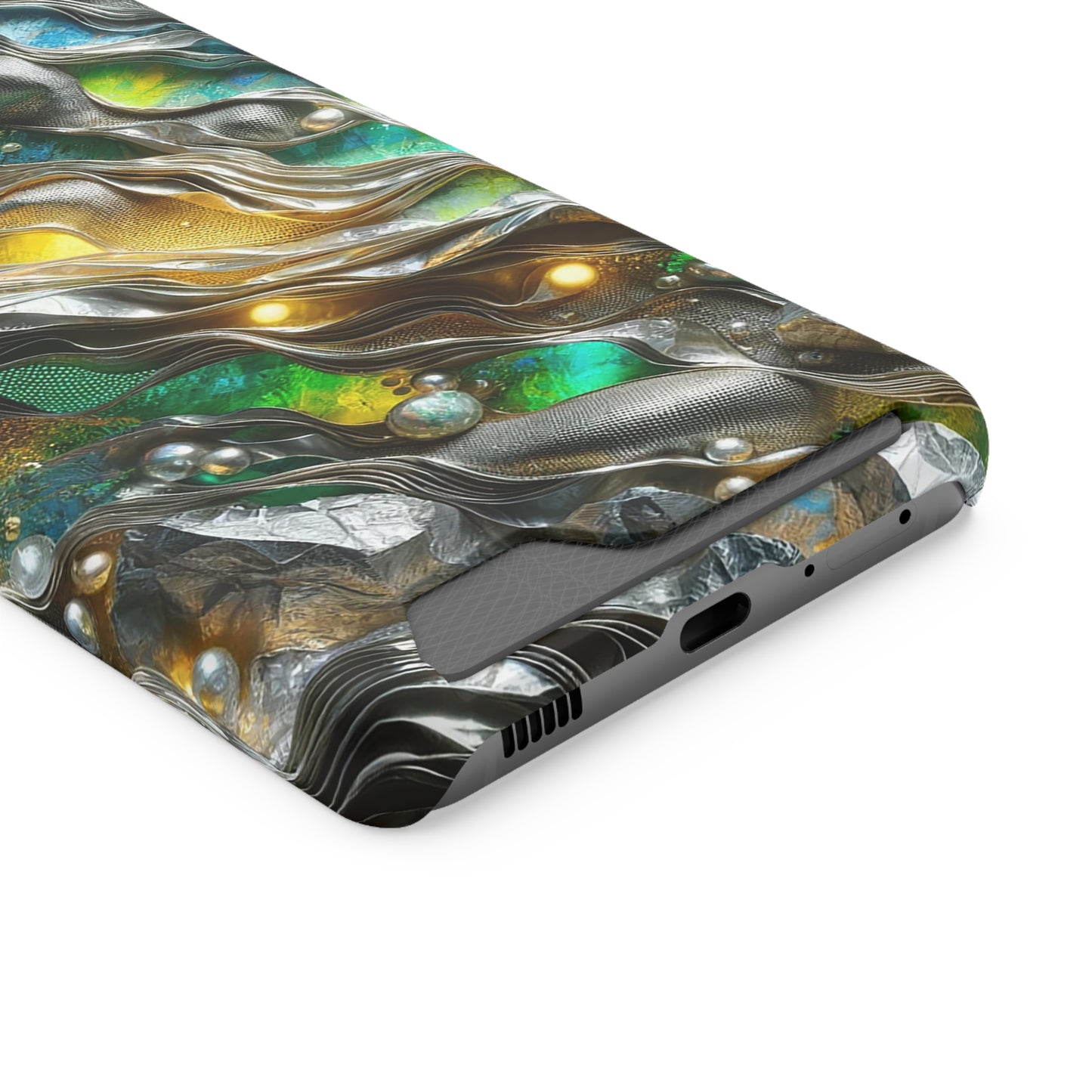 Phone Case with Card Holder - Chromatic Ribbons ©2024