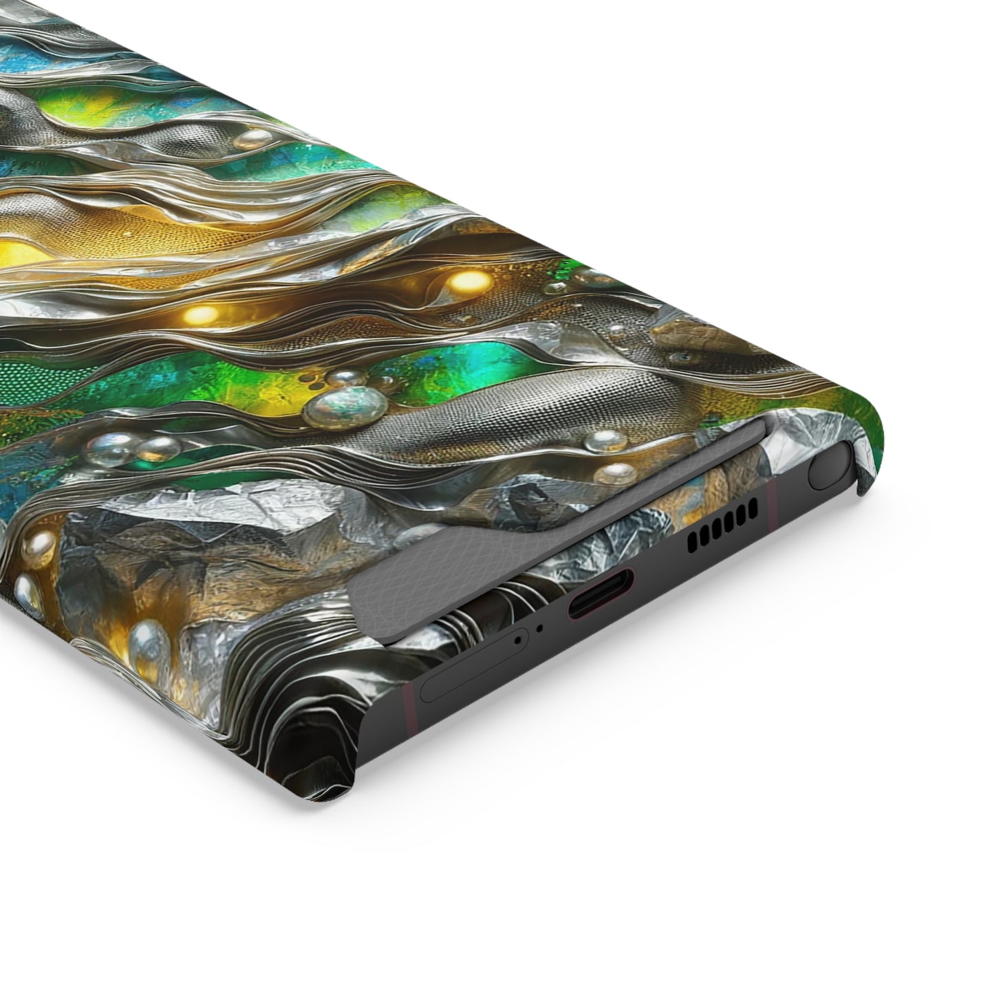 Phone Case with Card Holder - Chromatic Ribbons ©2024