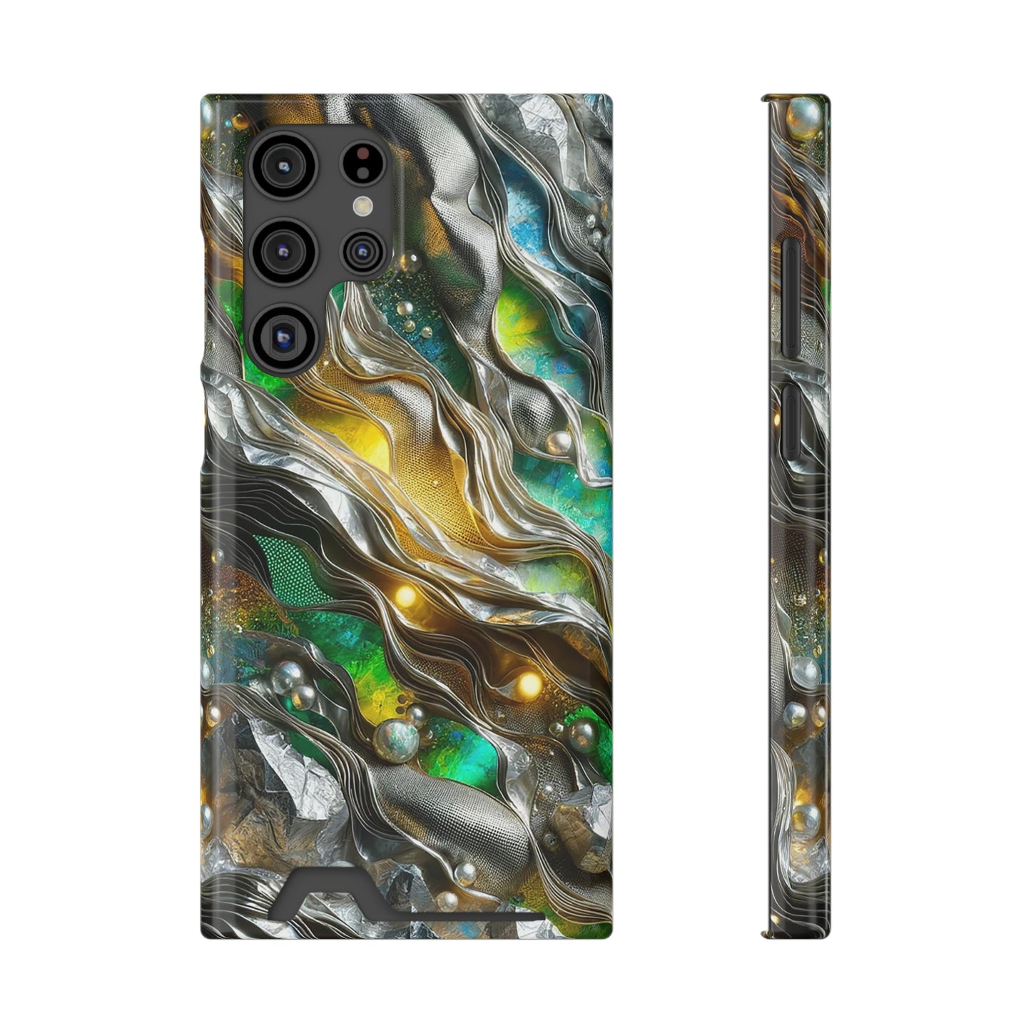 Phone Case with Card Holder - Chromatic Ribbons ©2024