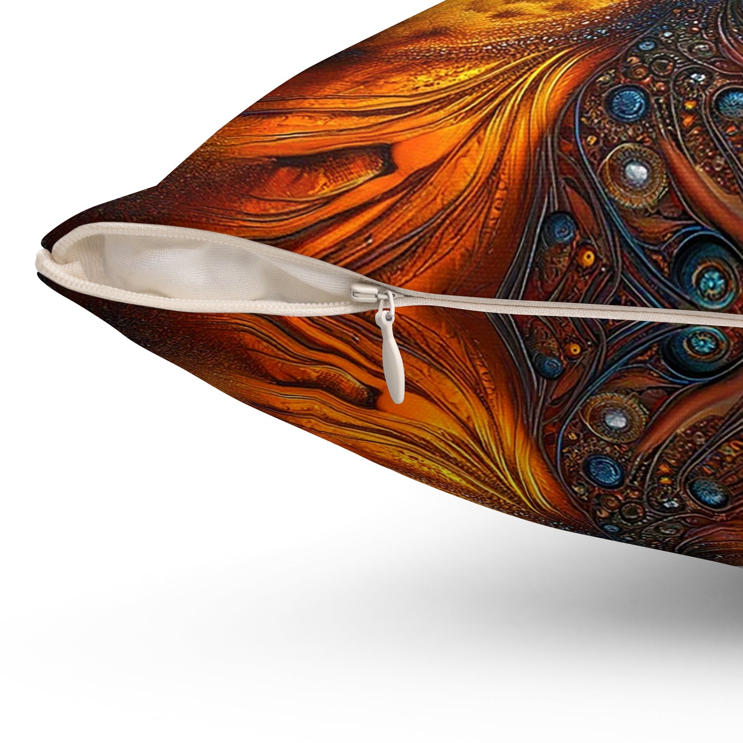 Spun Polyester Square Pillow - Peyote ©2024