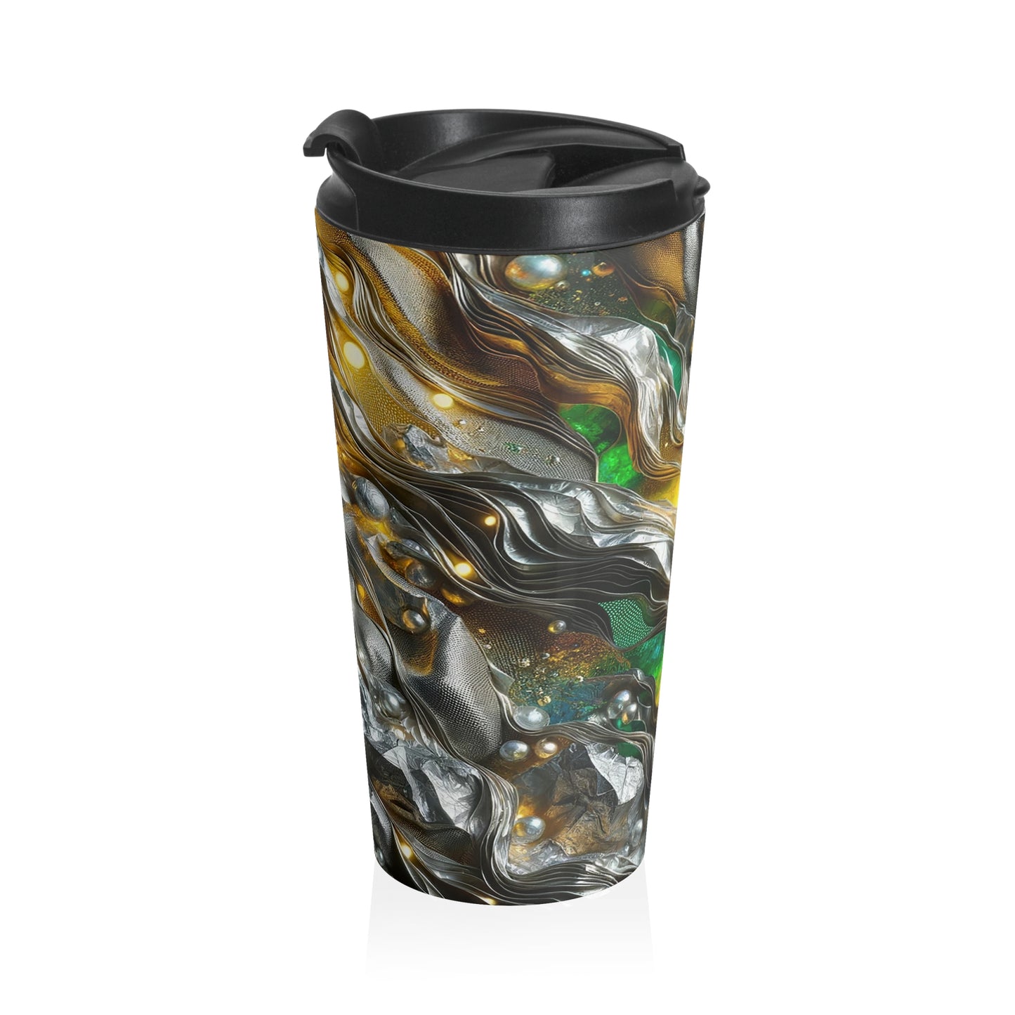 Stainless Steel Travel Mug - Chromatic Ribbons ©2024