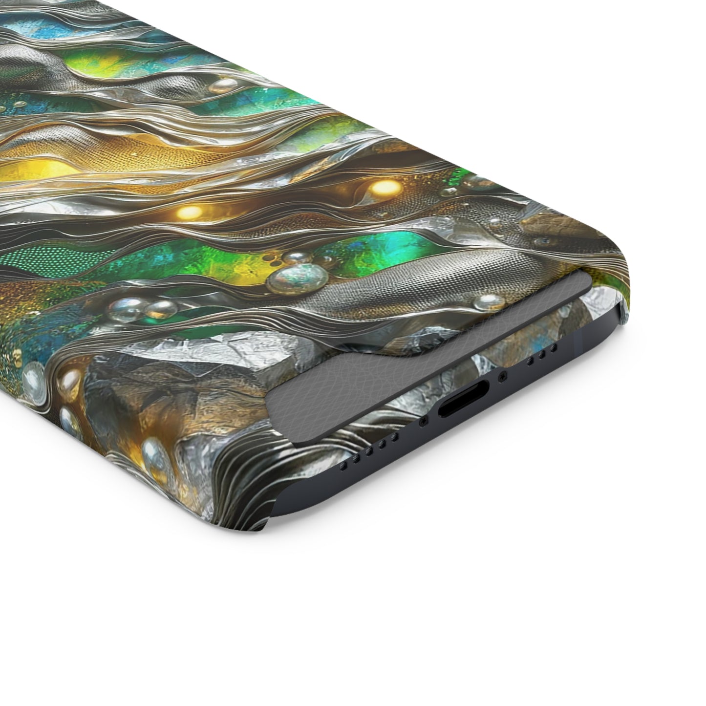 Phone Case with Card Holder - Chromatic Ribbons ©2024