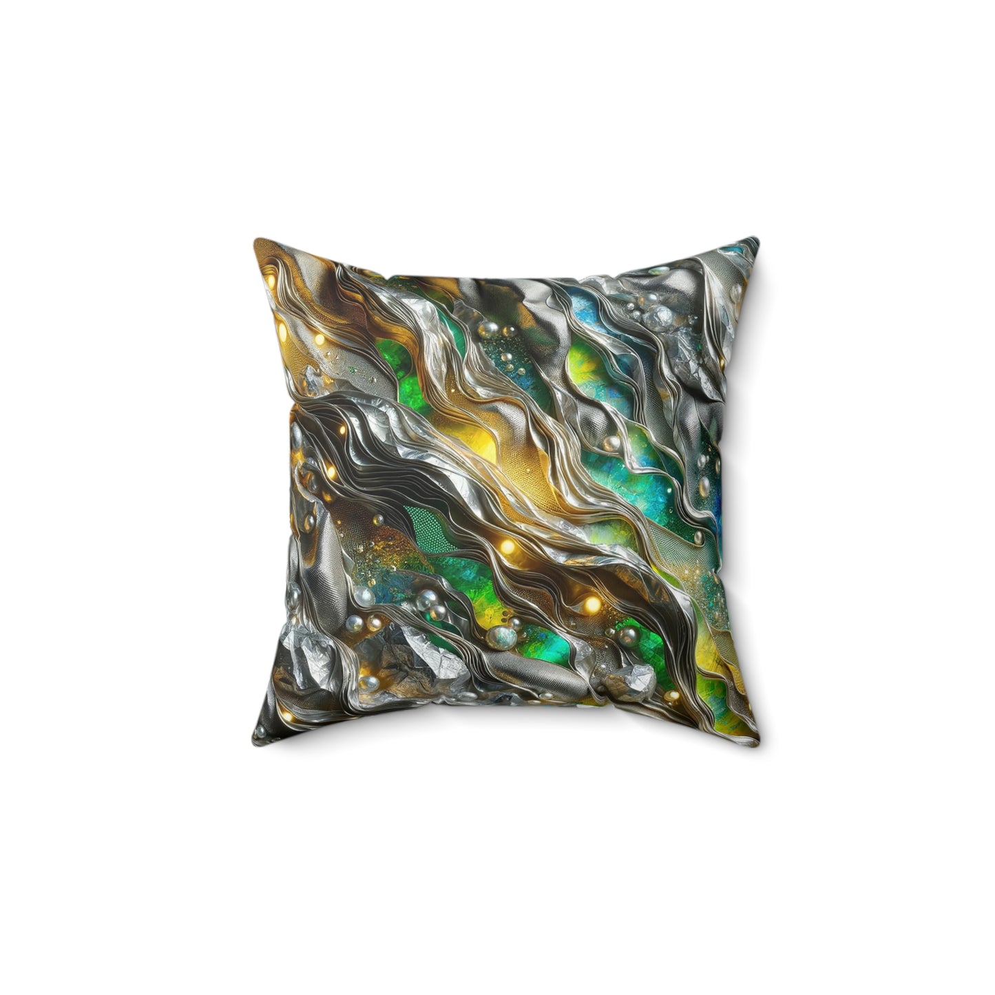 Spun Polyester Square Pillow - Chromatic Ribbons ©2024
