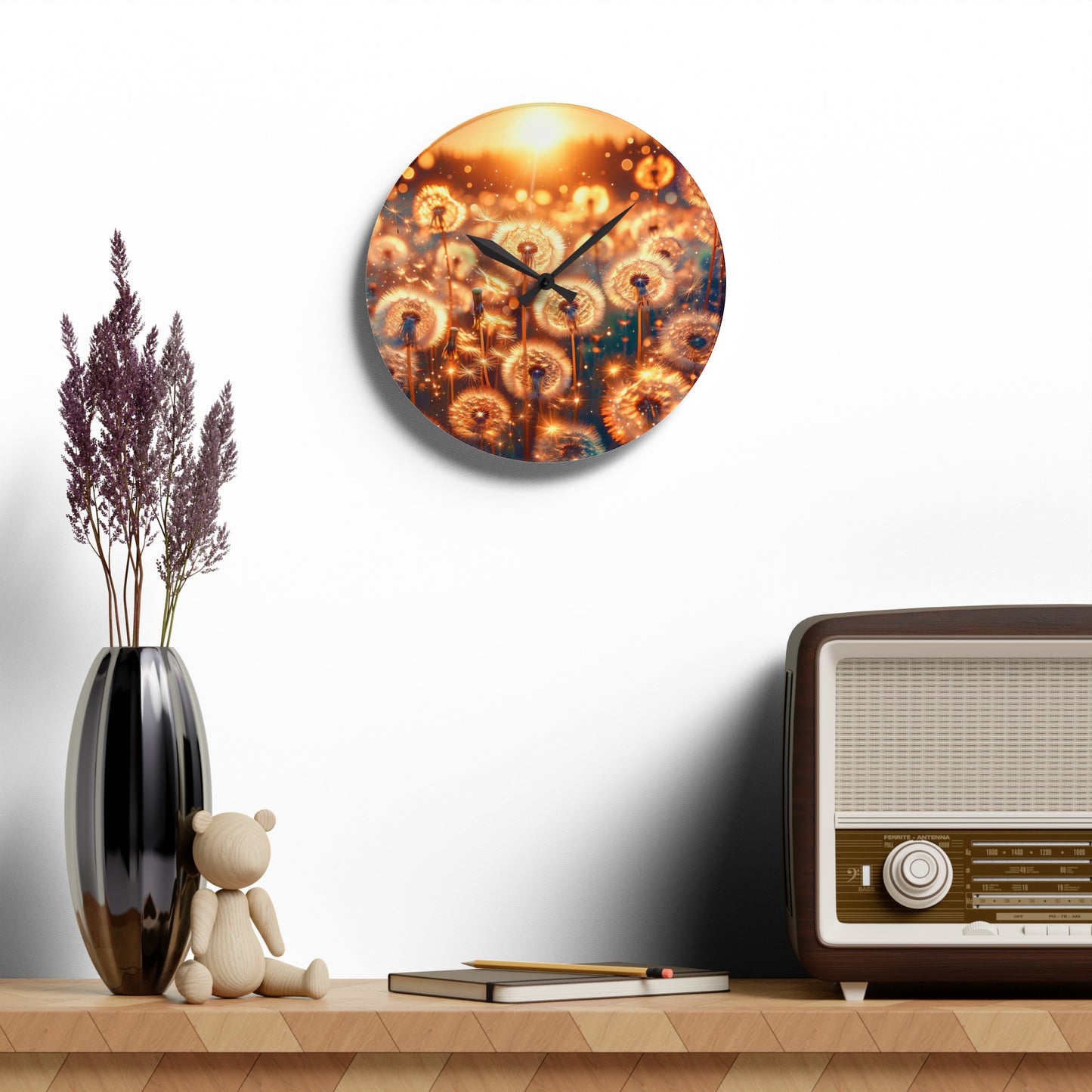 Acrylic Wall Clock - Dandelions ©2024