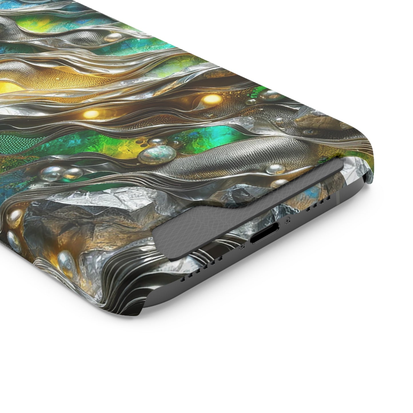 Phone Case with Card Holder - Chromatic Ribbons ©2024
