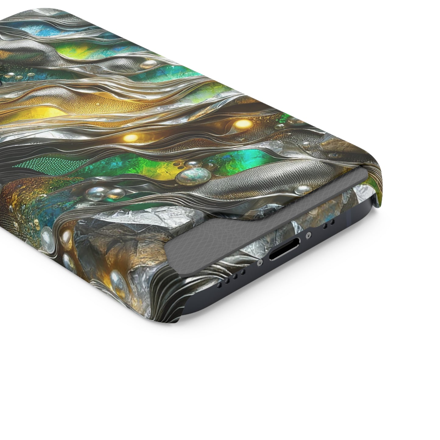 Phone Case with Card Holder - Chromatic Ribbons ©2024