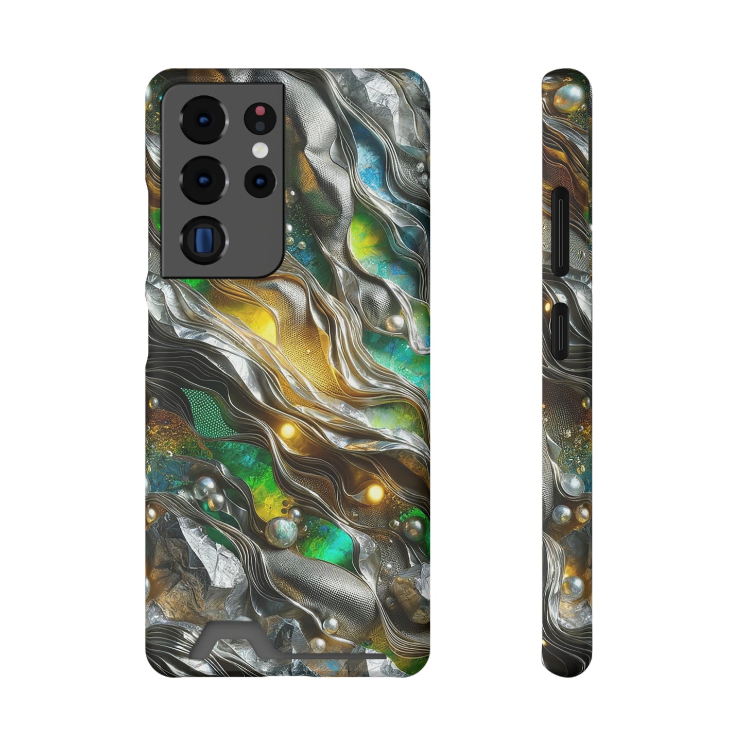Phone Case with Card Holder - Chromatic Ribbons ©2024