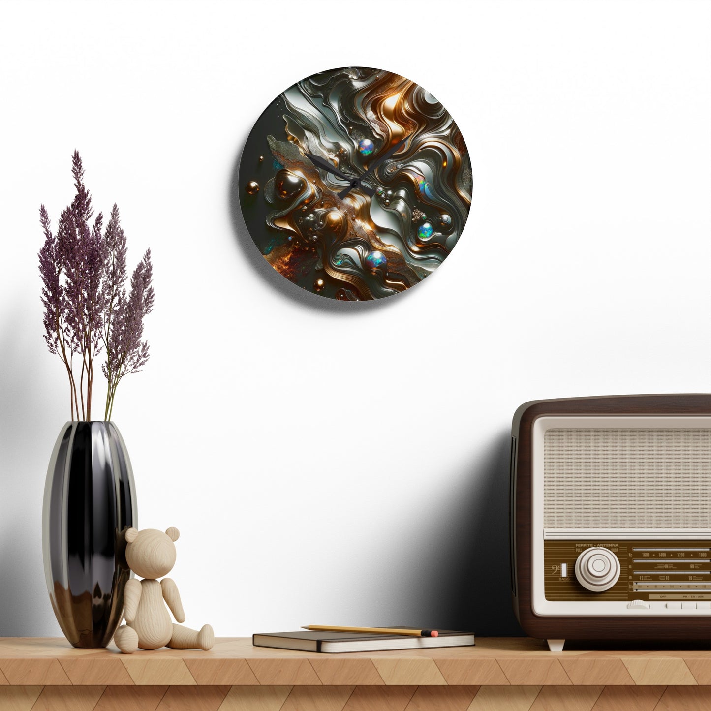 Acrylic Wall Clock - Fused Opulence ©2024