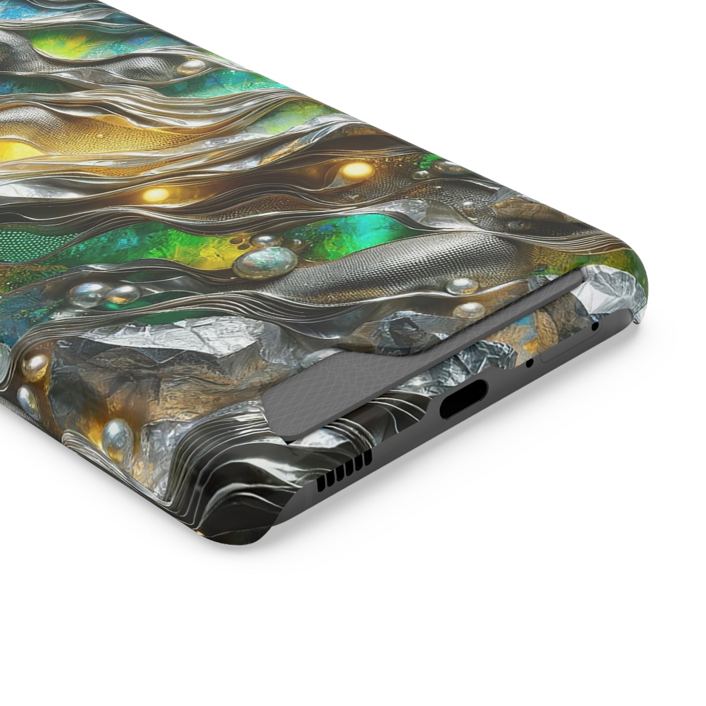 Phone Case with Card Holder - Chromatic Ribbons ©2024