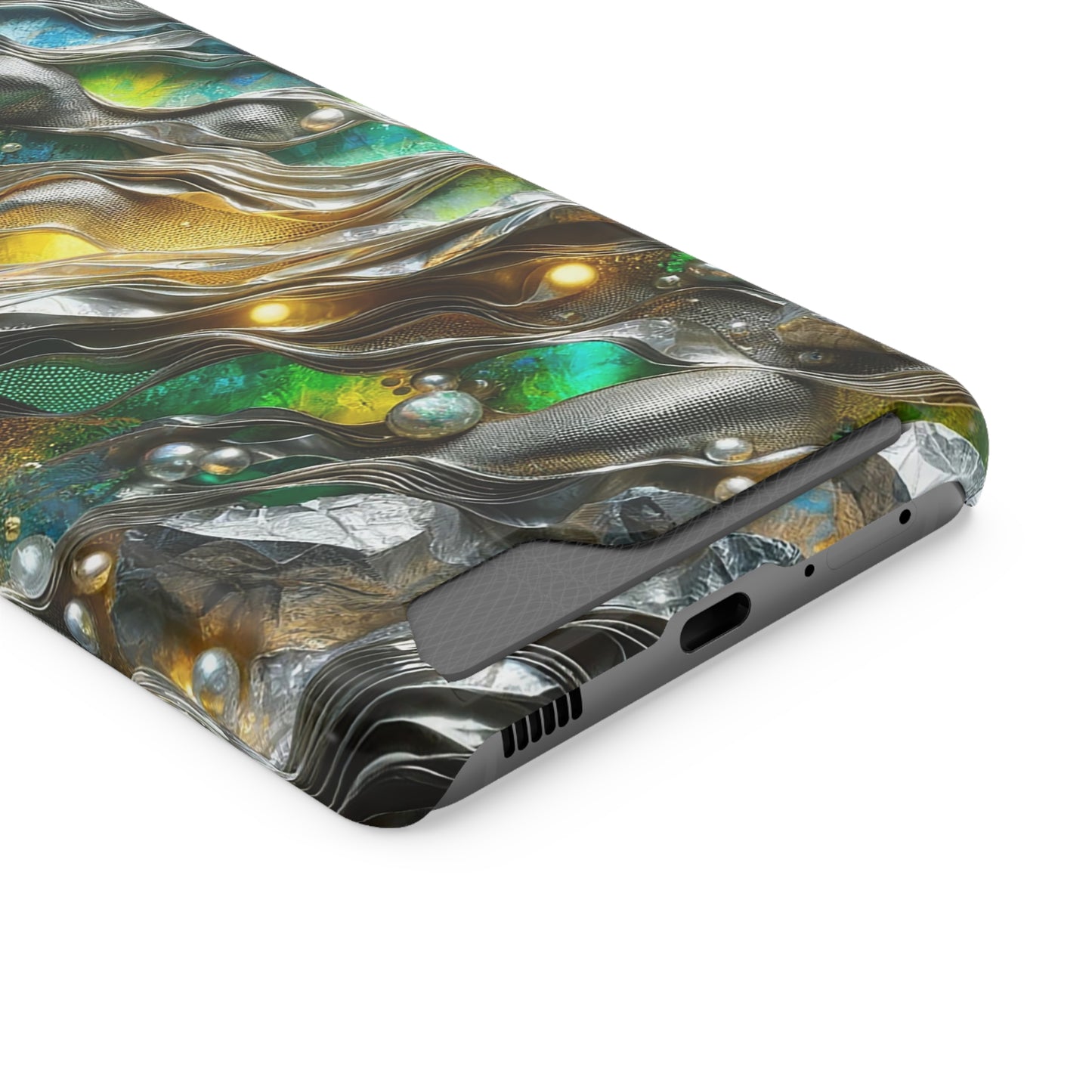 Phone Case with Card Holder - Chromatic Ribbons ©2024