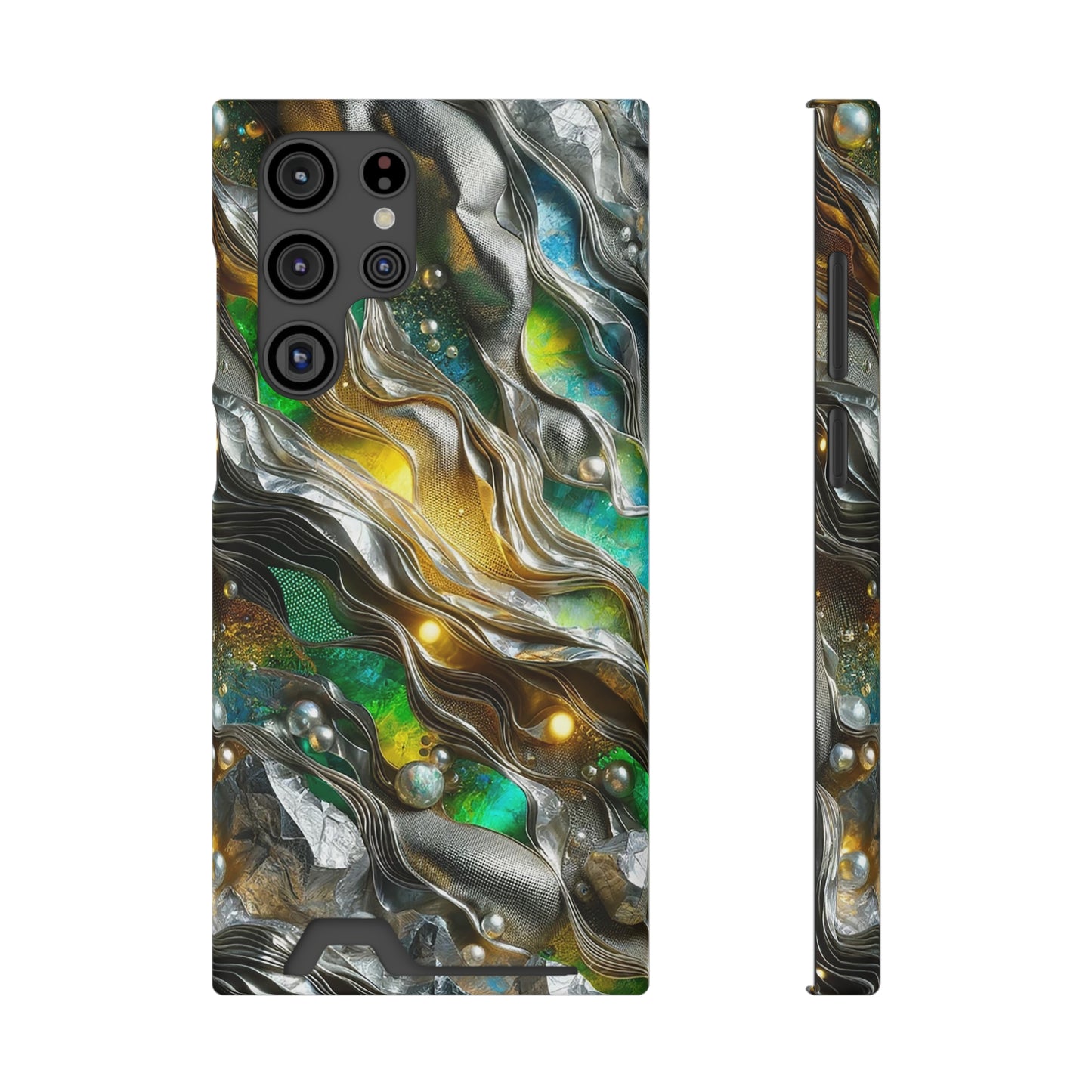 Phone Case with Card Holder - Chromatic Ribbons ©2024