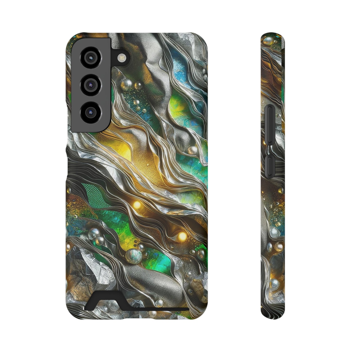 Phone Case with Card Holder - Chromatic Ribbons ©2024