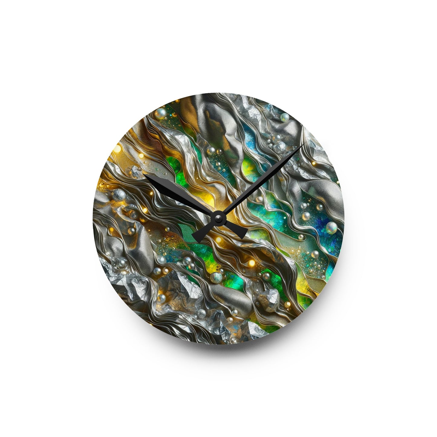 Acrylic Wall Clock - Chromatic Ribbons ©2024