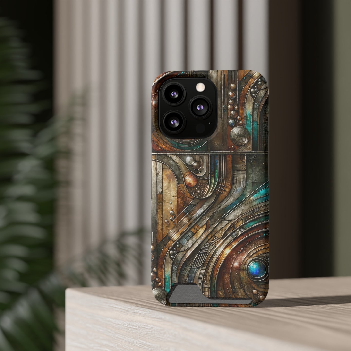 Phone Case with Card Holder - Chromatic Reverie 1 ©2024
