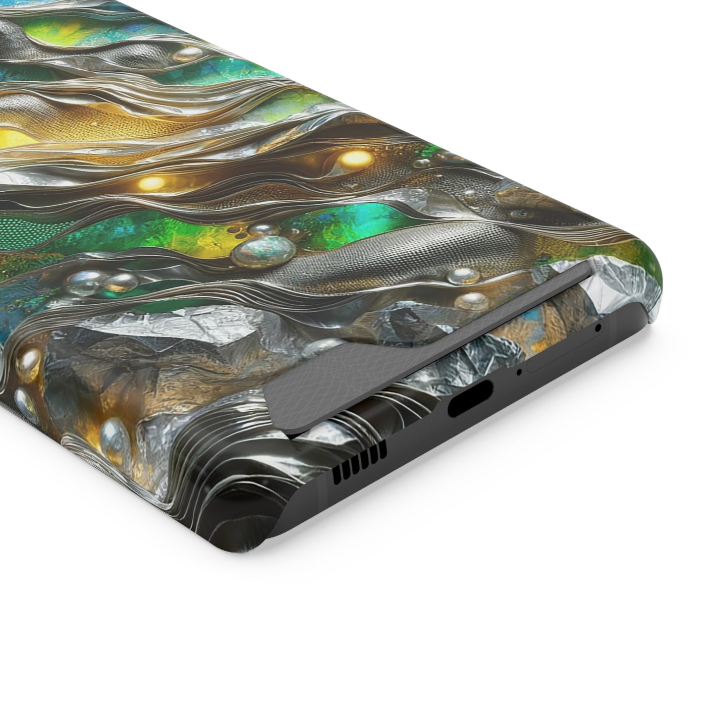 Phone Case with Card Holder - Chromatic Ribbons ©2024