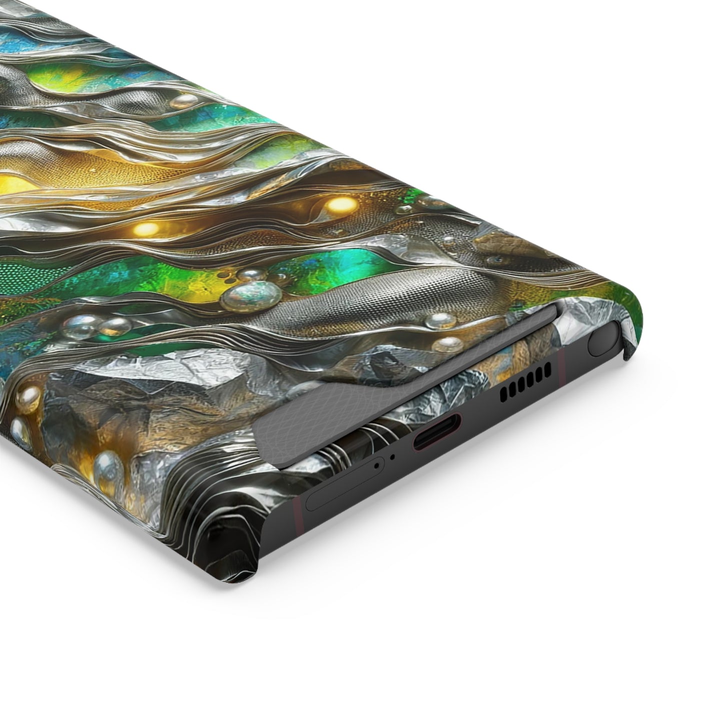 Phone Case with Card Holder - Chromatic Ribbons ©2024