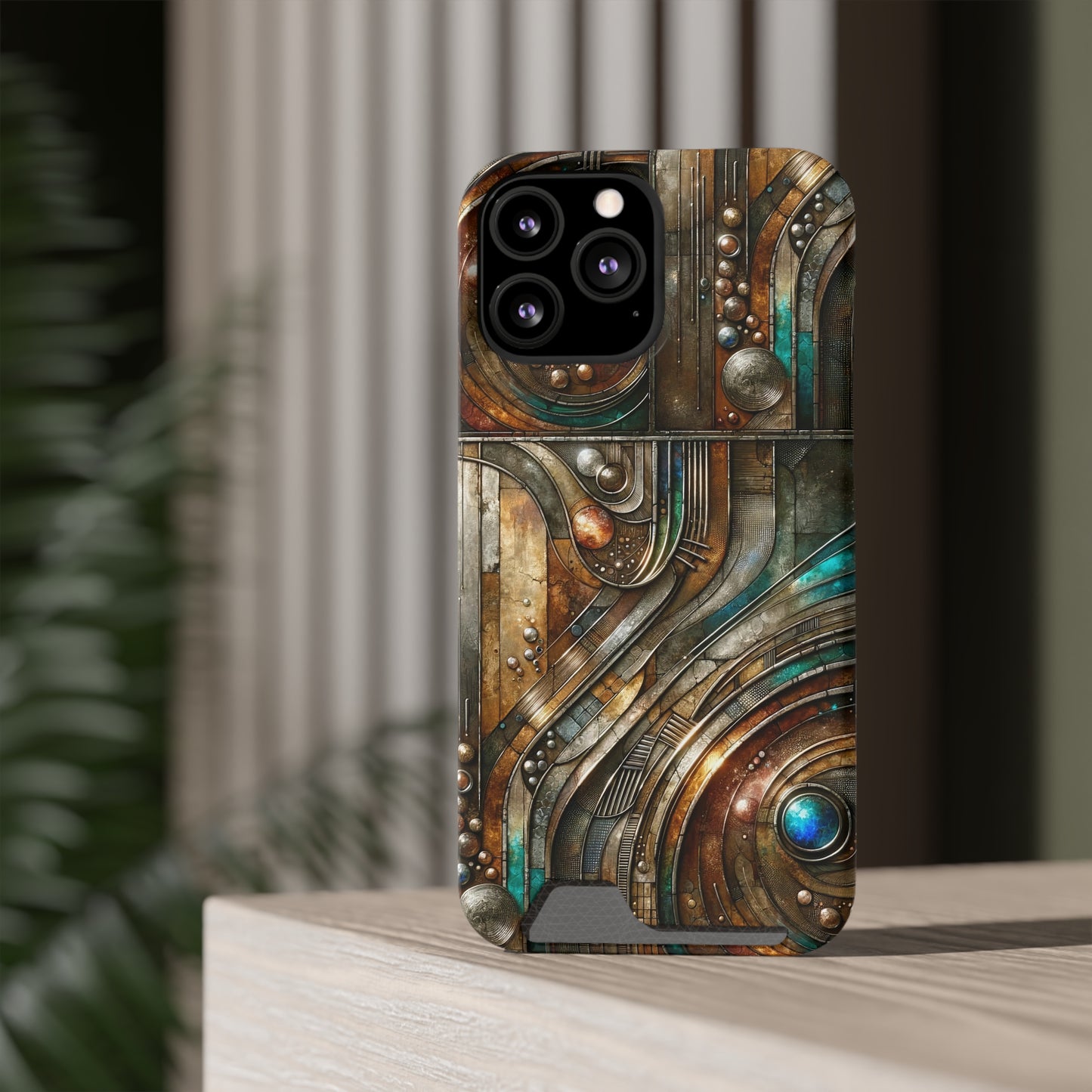 Phone Case with Card Holder - Chromatic Reverie 1 ©2024
