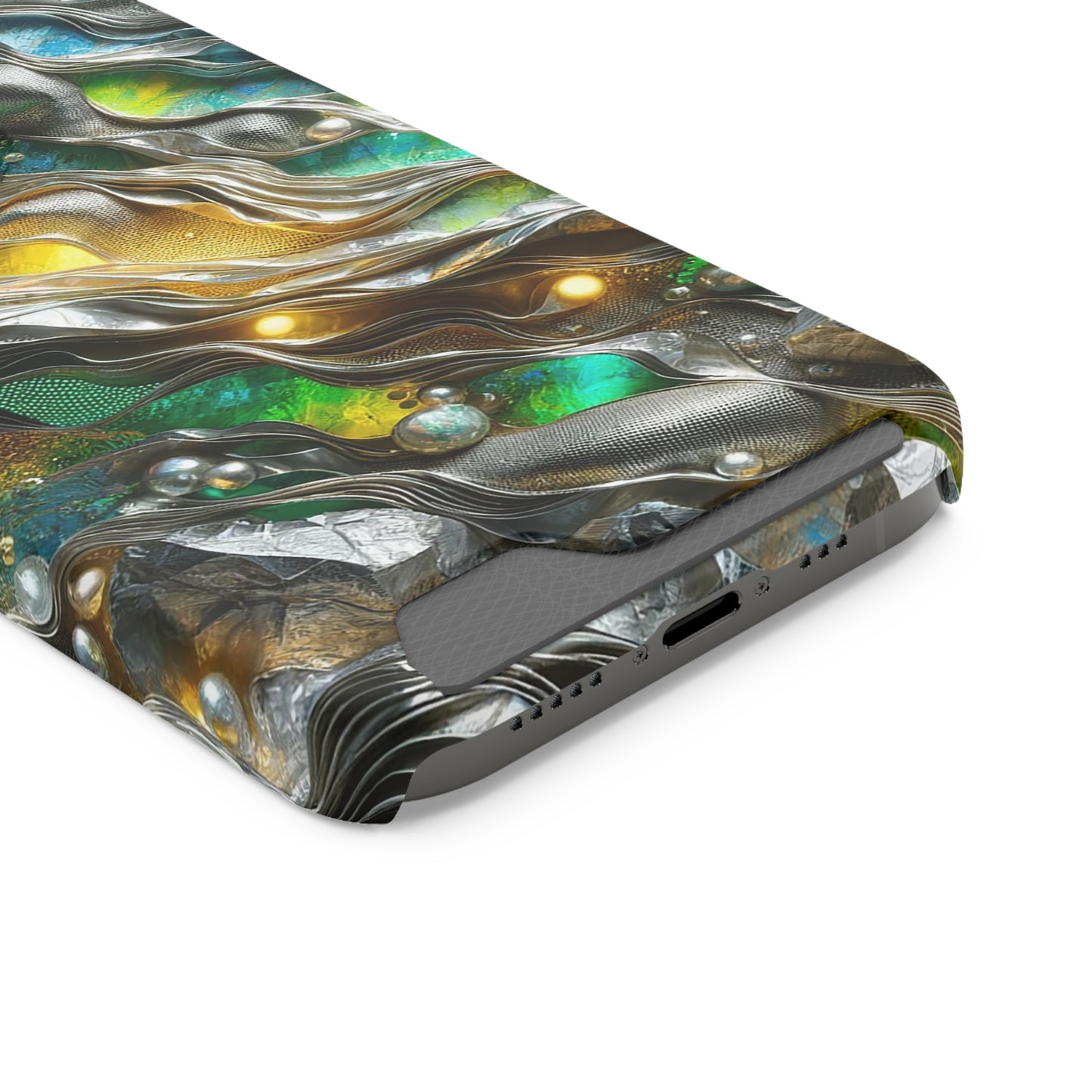 Phone Case with Card Holder - Chromatic Ribbons ©2024