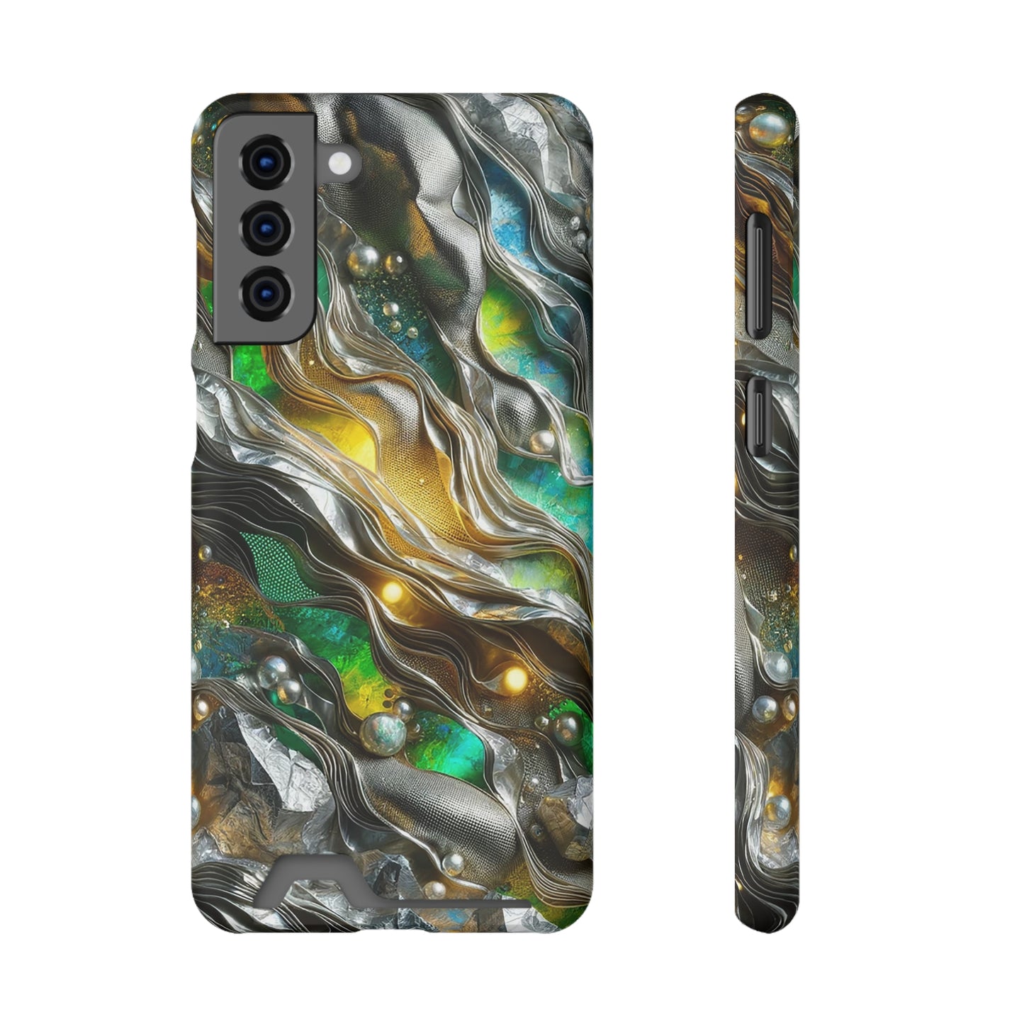 Phone Case with Card Holder - Chromatic Ribbons ©2024