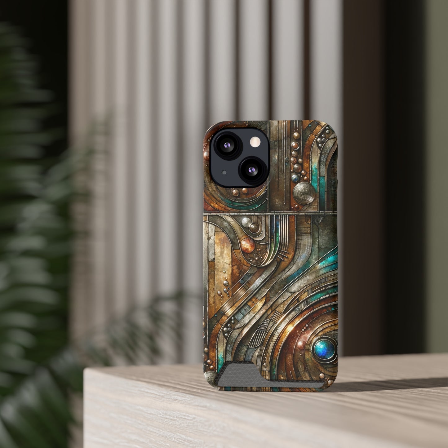 Phone Case with Card Holder - Chromatic Reverie 1 ©2024