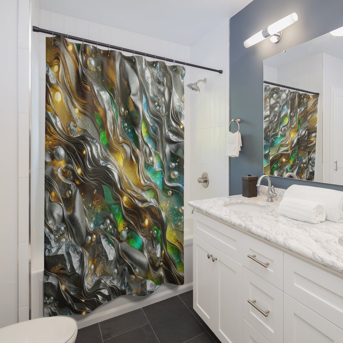 Shower Curtain - Chromatic Ribbons ©2024
