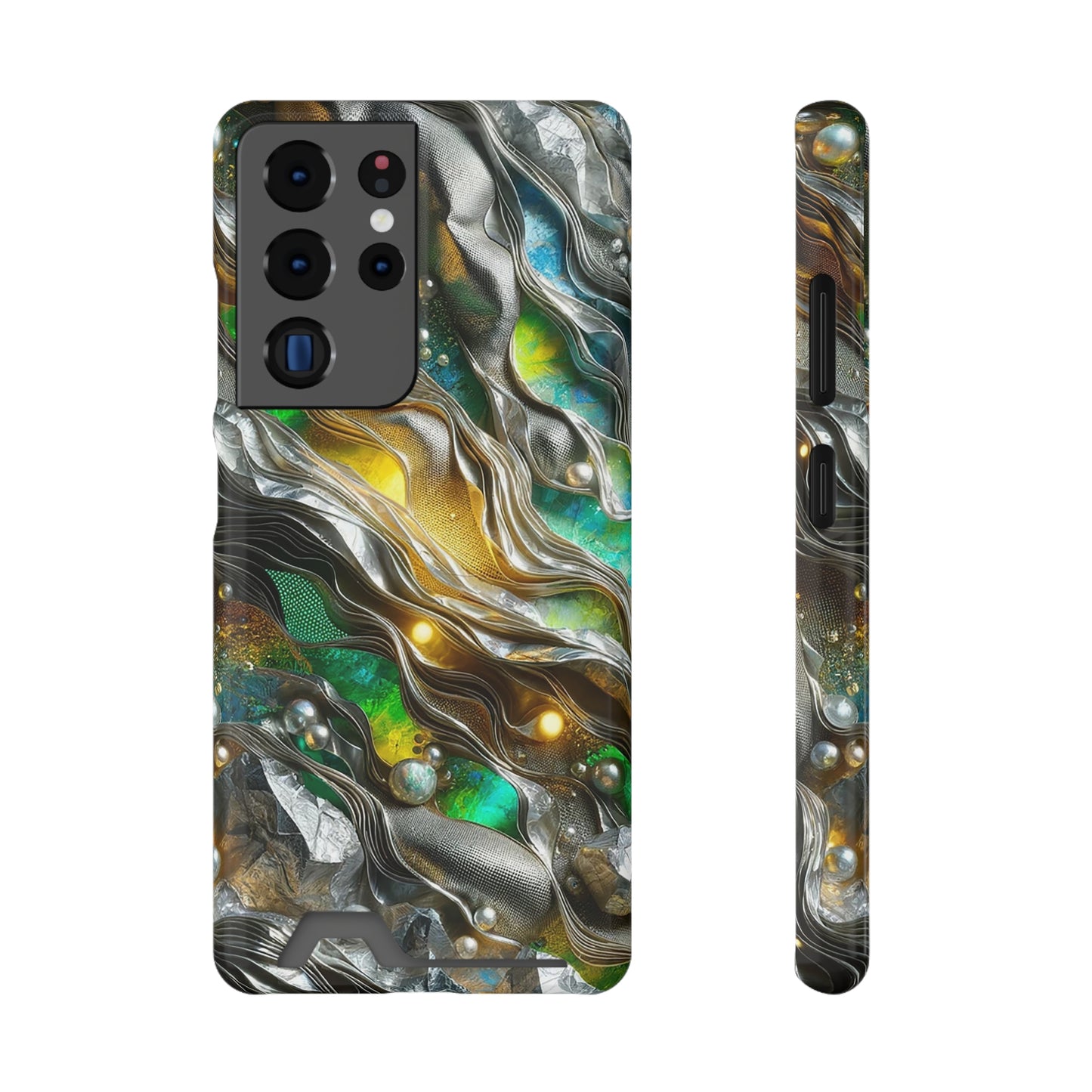 Phone Case with Card Holder - Chromatic Ribbons ©2024