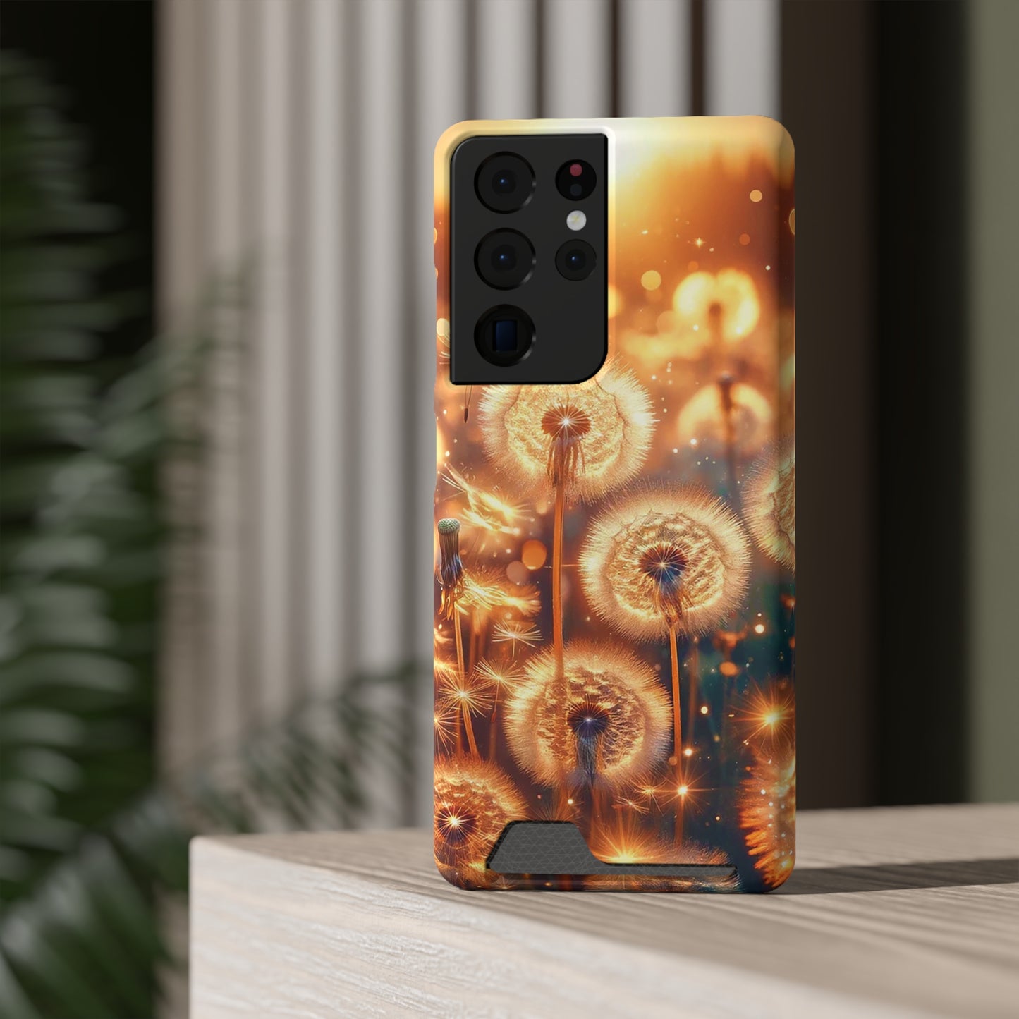 Phone Case with Card Holder - Dandelions ©2024