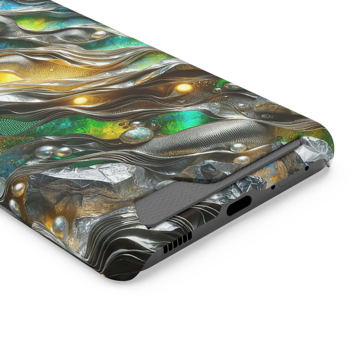 Phone Case with Card Holder - Chromatic Ribbons ©2024