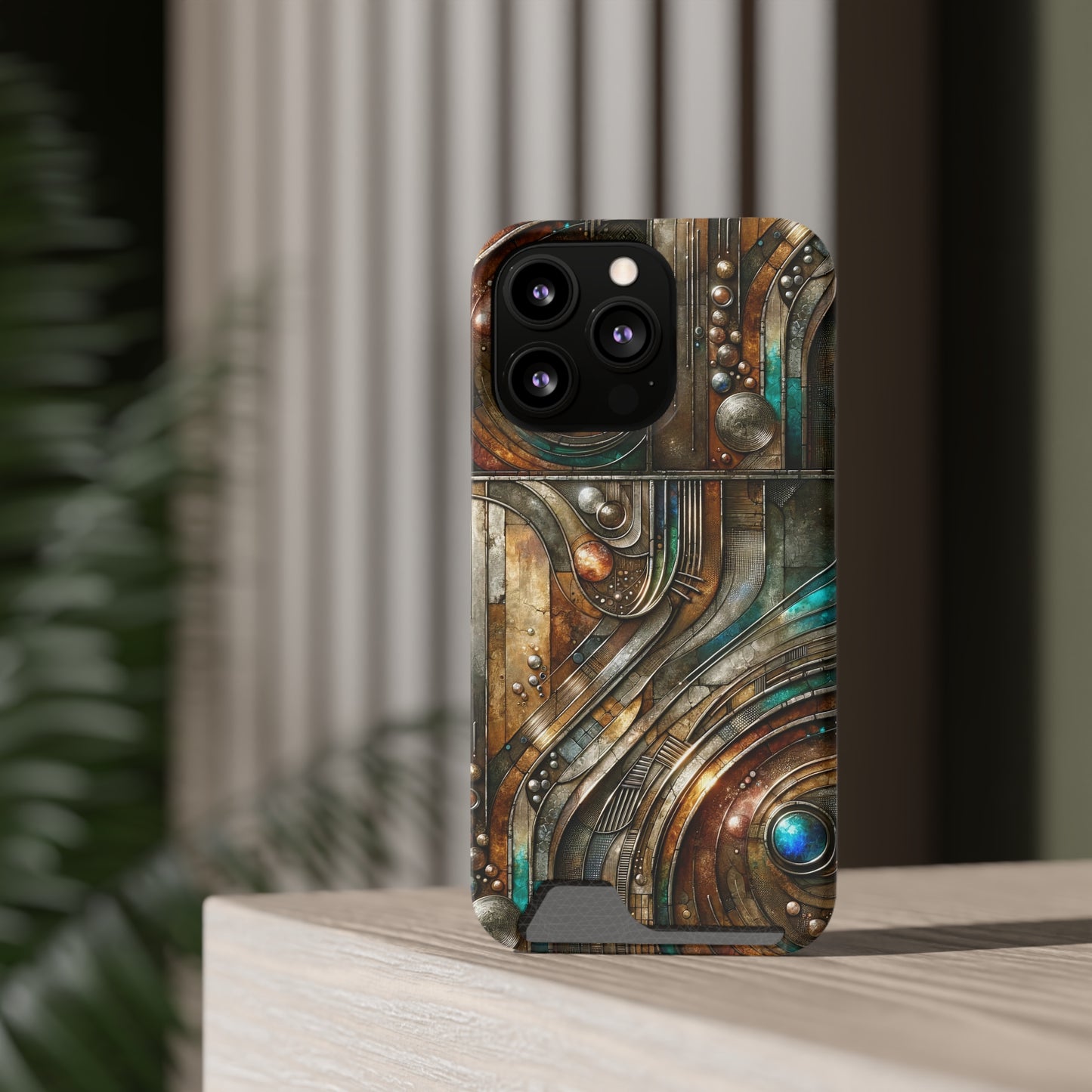 Phone Case with Card Holder - Chromatic Reverie 1 ©2024