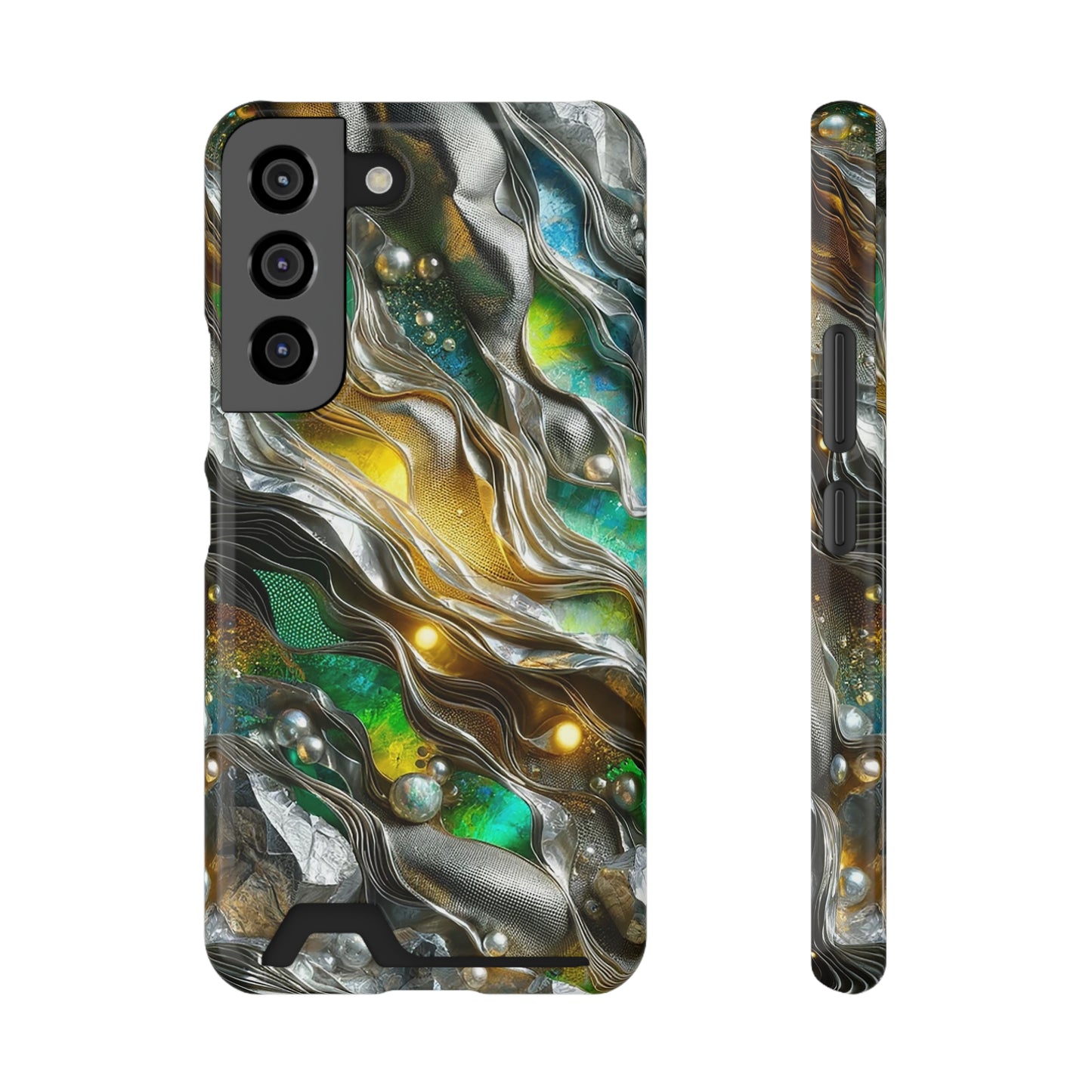 Phone Case with Card Holder - Chromatic Ribbons ©2024