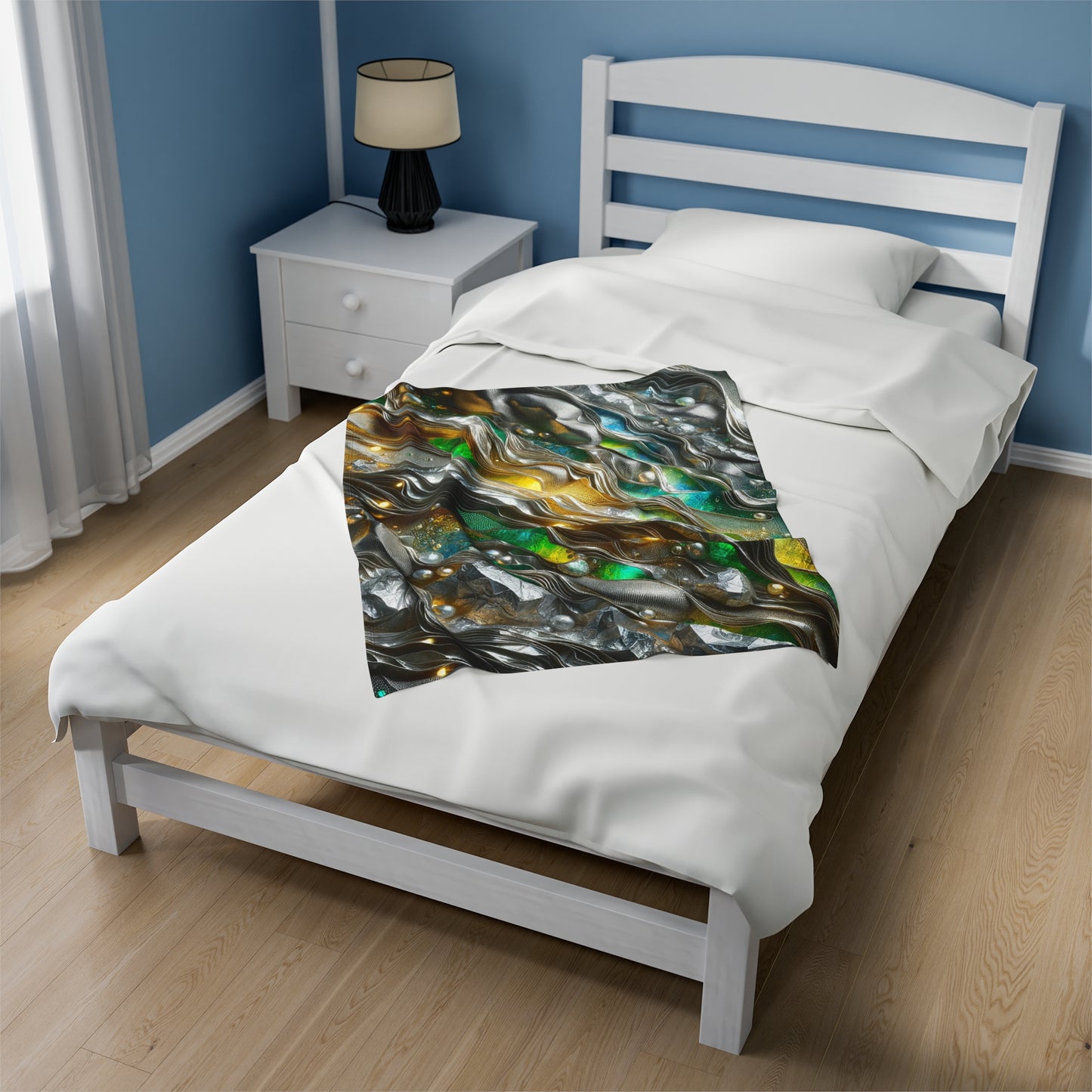 Velveteen Plush Blanket - Chromatic Ribbons ©2024