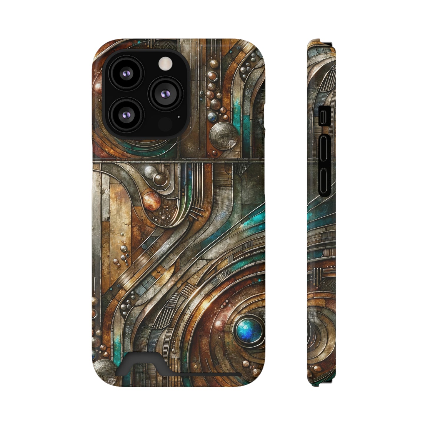 Phone Case with Card Holder - Chromatic Reverie 1 ©2024