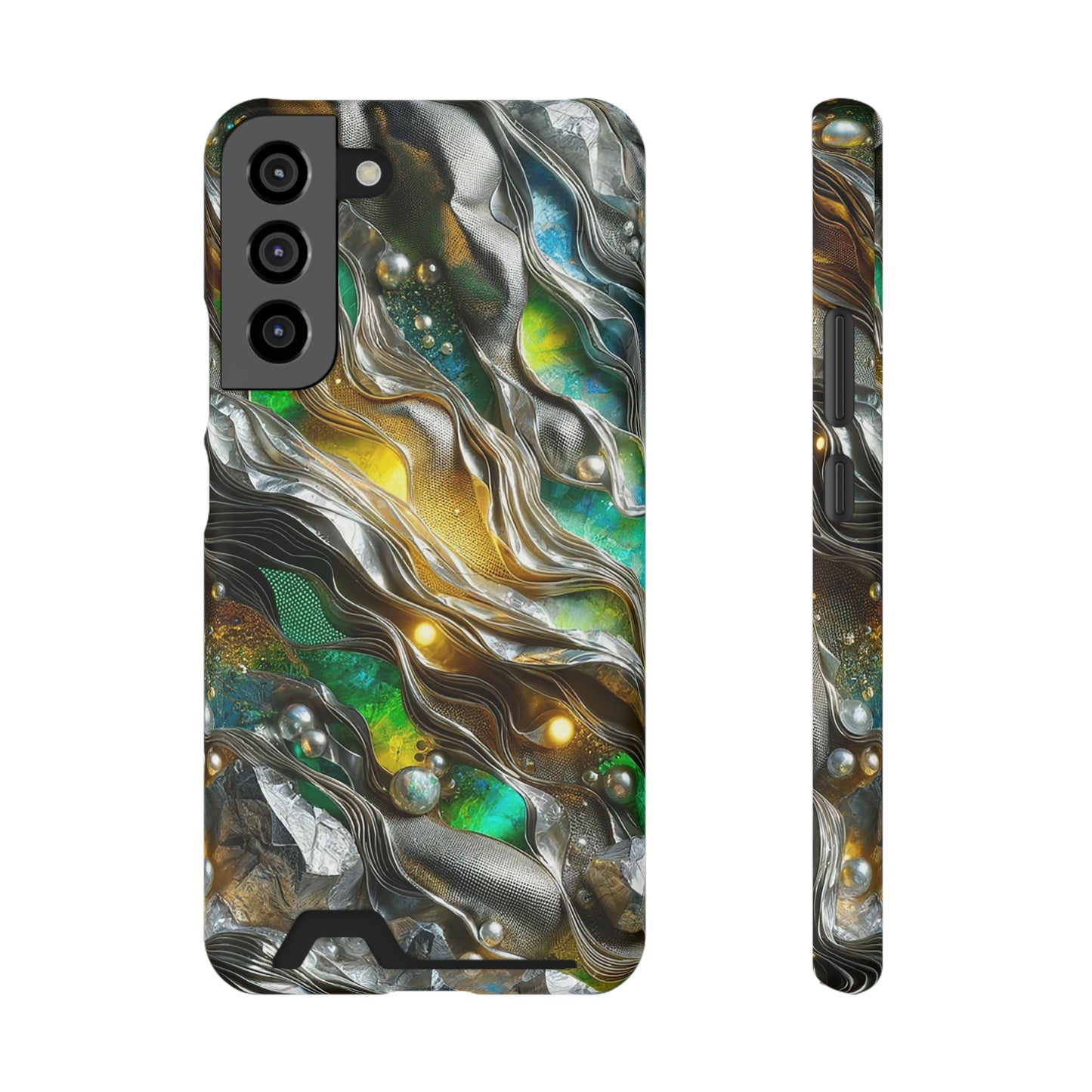 Phone Case with Card Holder - Chromatic Ribbons ©2024