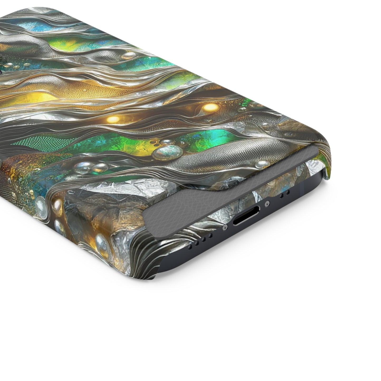 Phone Case with Card Holder - Chromatic Ribbons ©2024