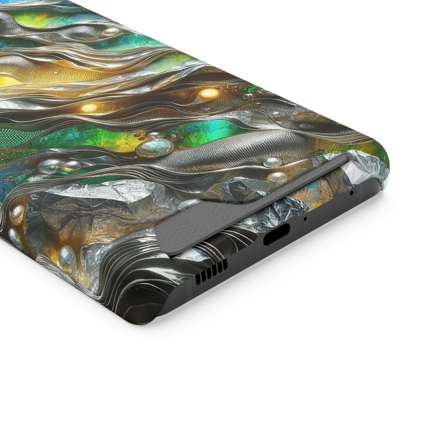 Phone Case with Card Holder - Chromatic Ribbons ©2024
