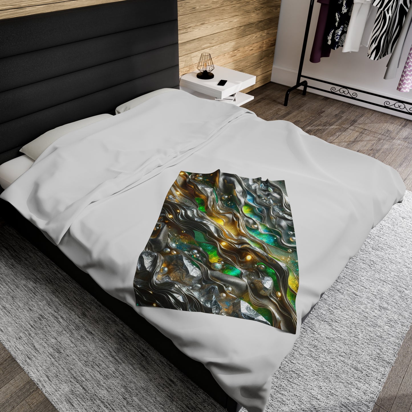 Velveteen Plush Blanket - Chromatic Ribbons ©2024