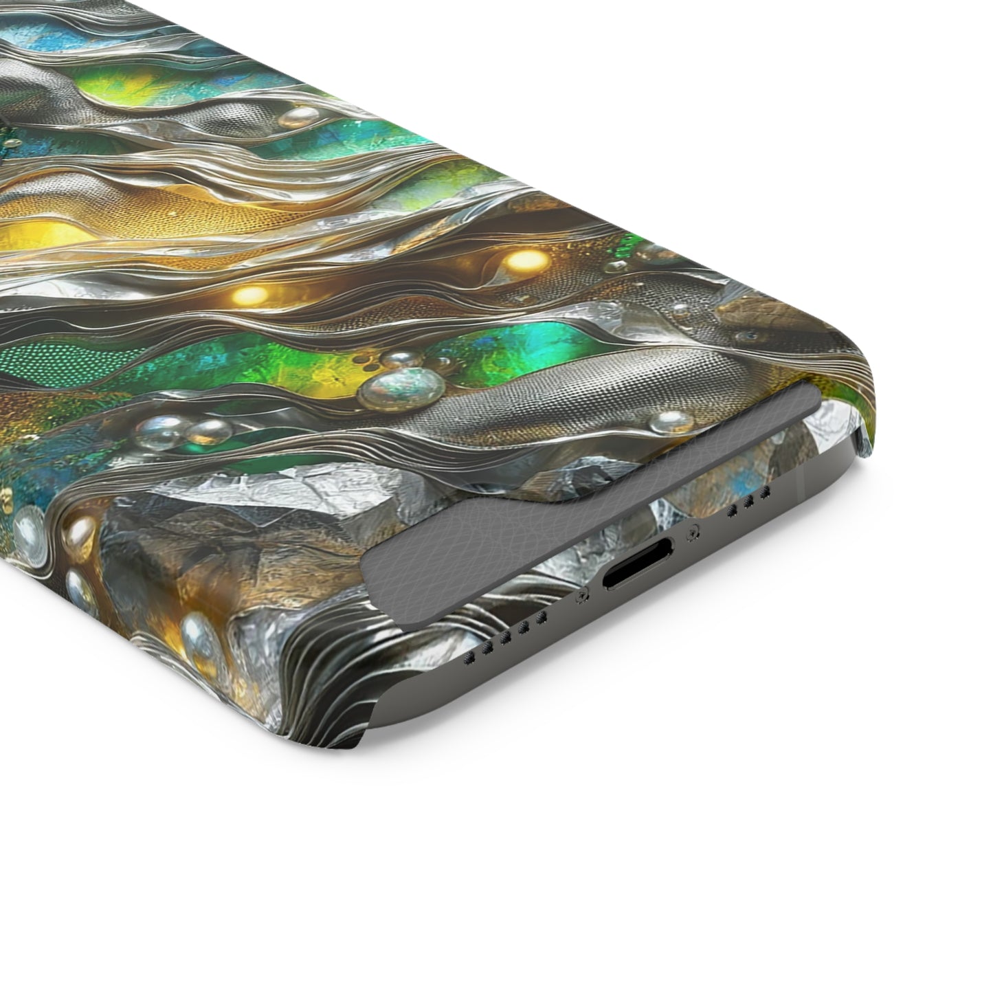 Phone Case with Card Holder - Chromatic Ribbons ©2024
