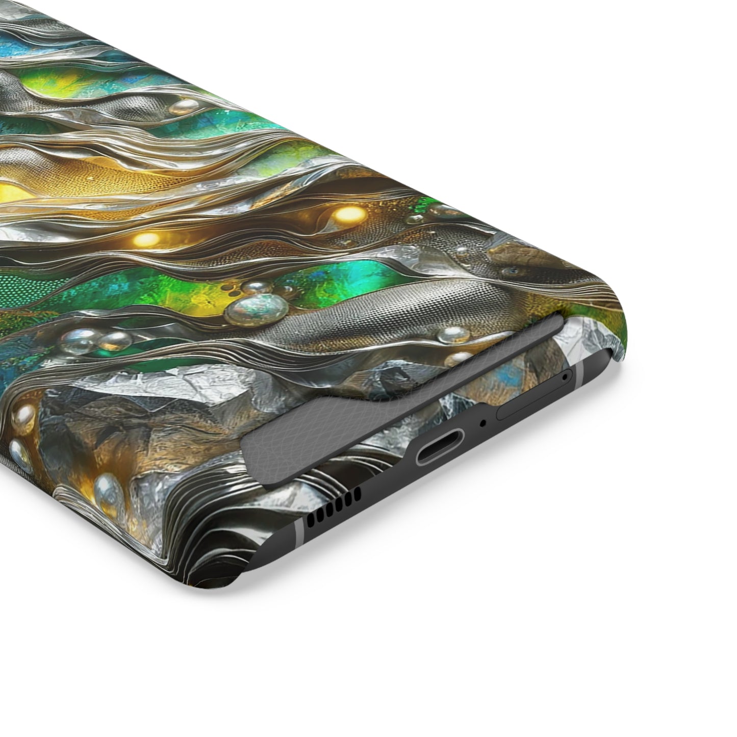Phone Case with Card Holder - Chromatic Ribbons ©2024