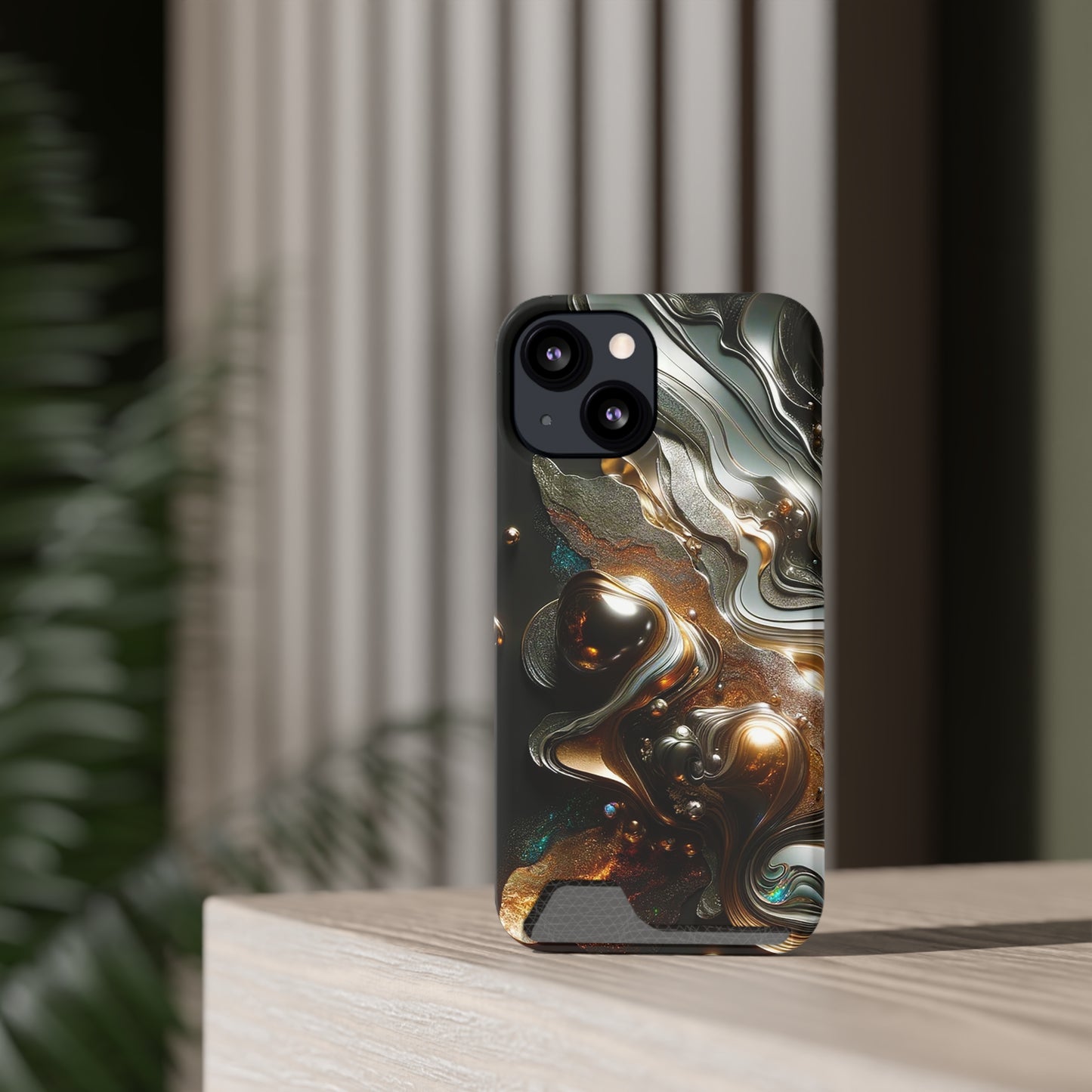 Phone Case with Card Holder - Fused Opulence ©2024