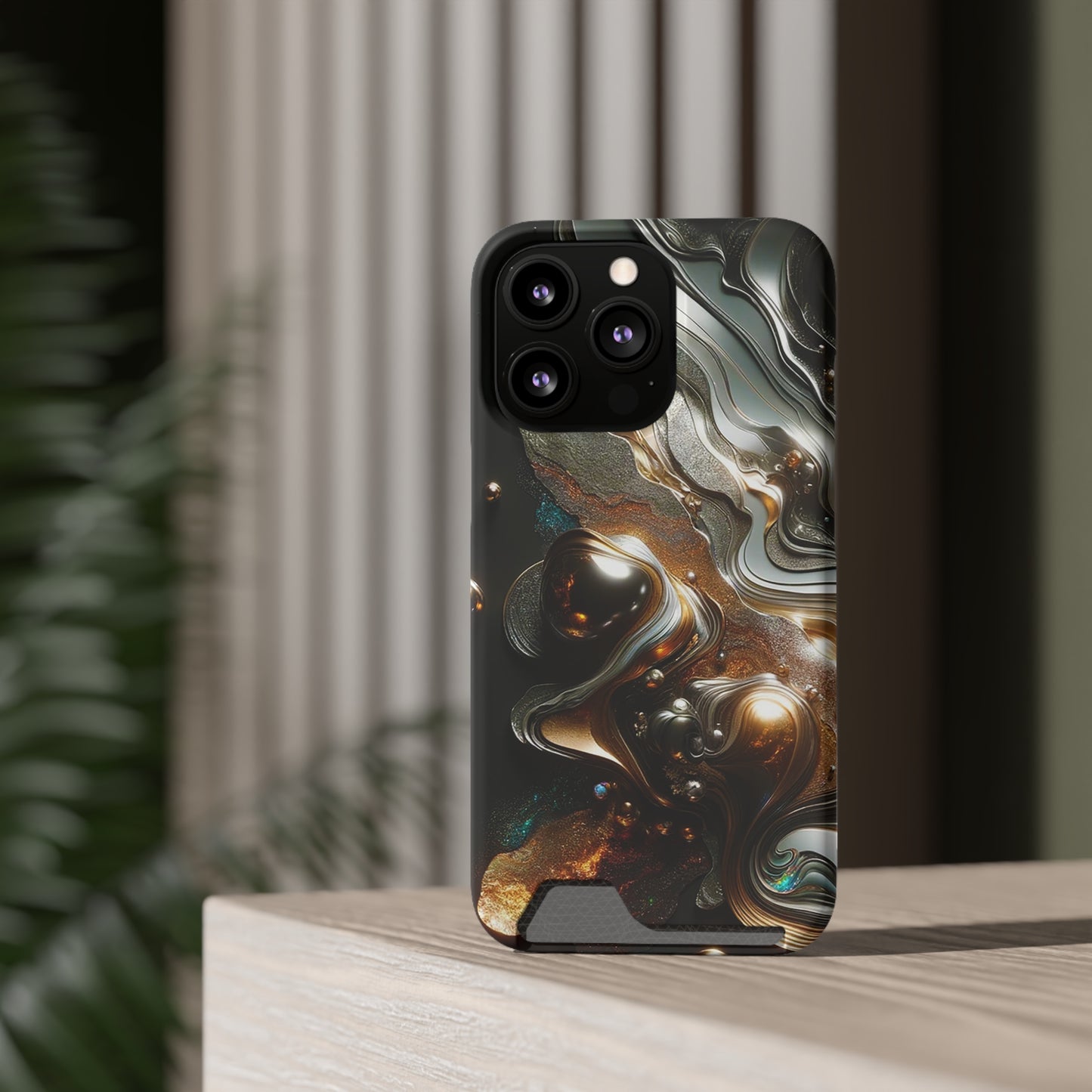 Phone Case with Card Holder - Fused Opulence ©2024