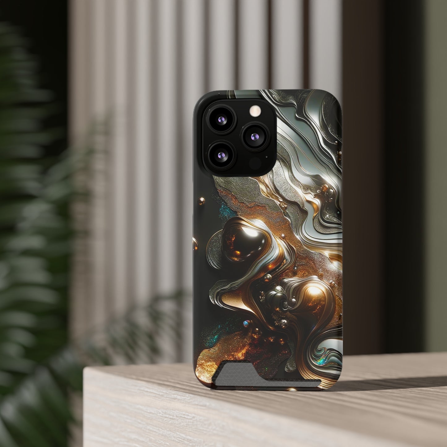 Phone Case with Card Holder - Fused Opulence ©2024