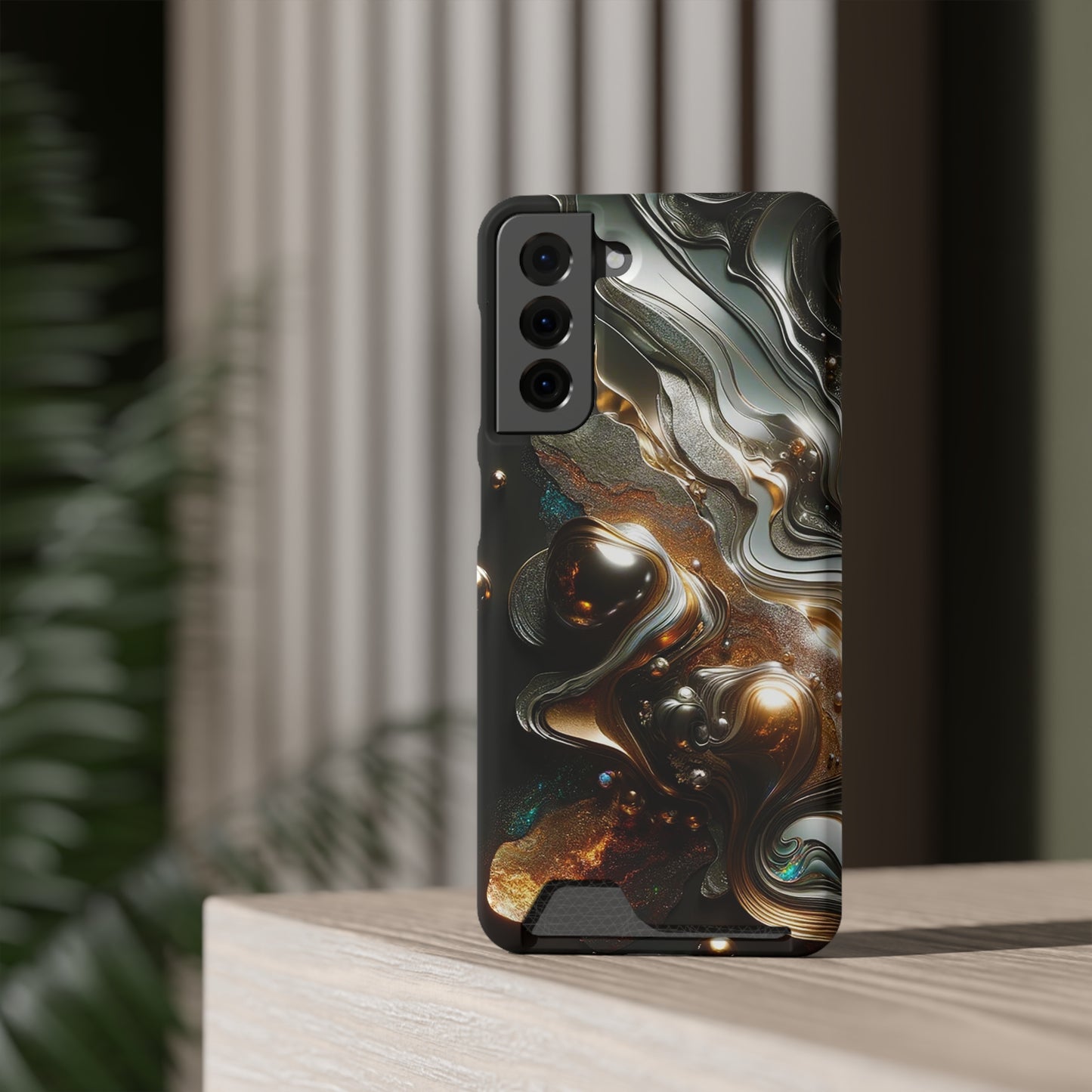 Phone Case with Card Holder - Fused Opulence ©2024