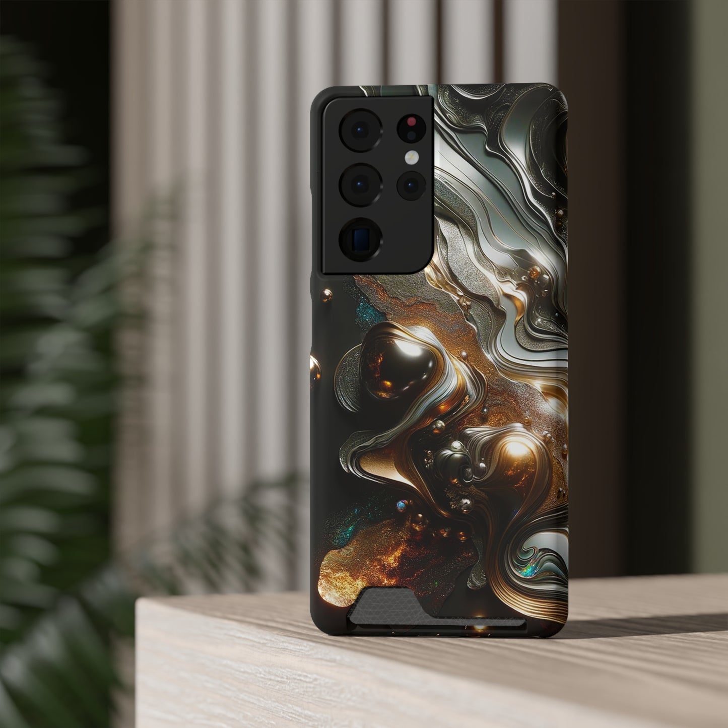 Phone Case with Card Holder - Fused Opulence ©2024