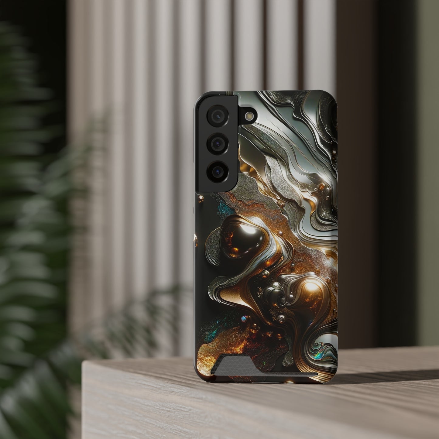 Phone Case with Card Holder - Fused Opulence ©2024