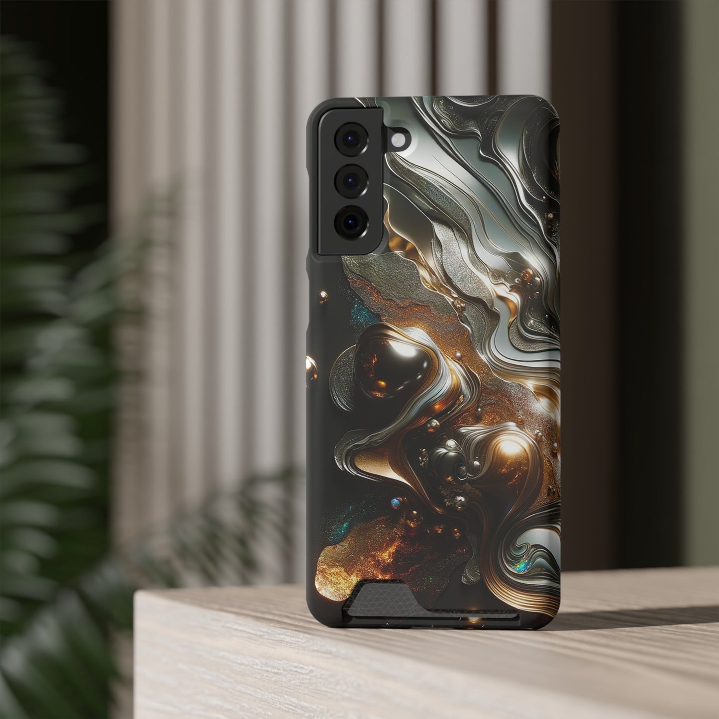 Phone Case with Card Holder - Fused Opulence ©2024